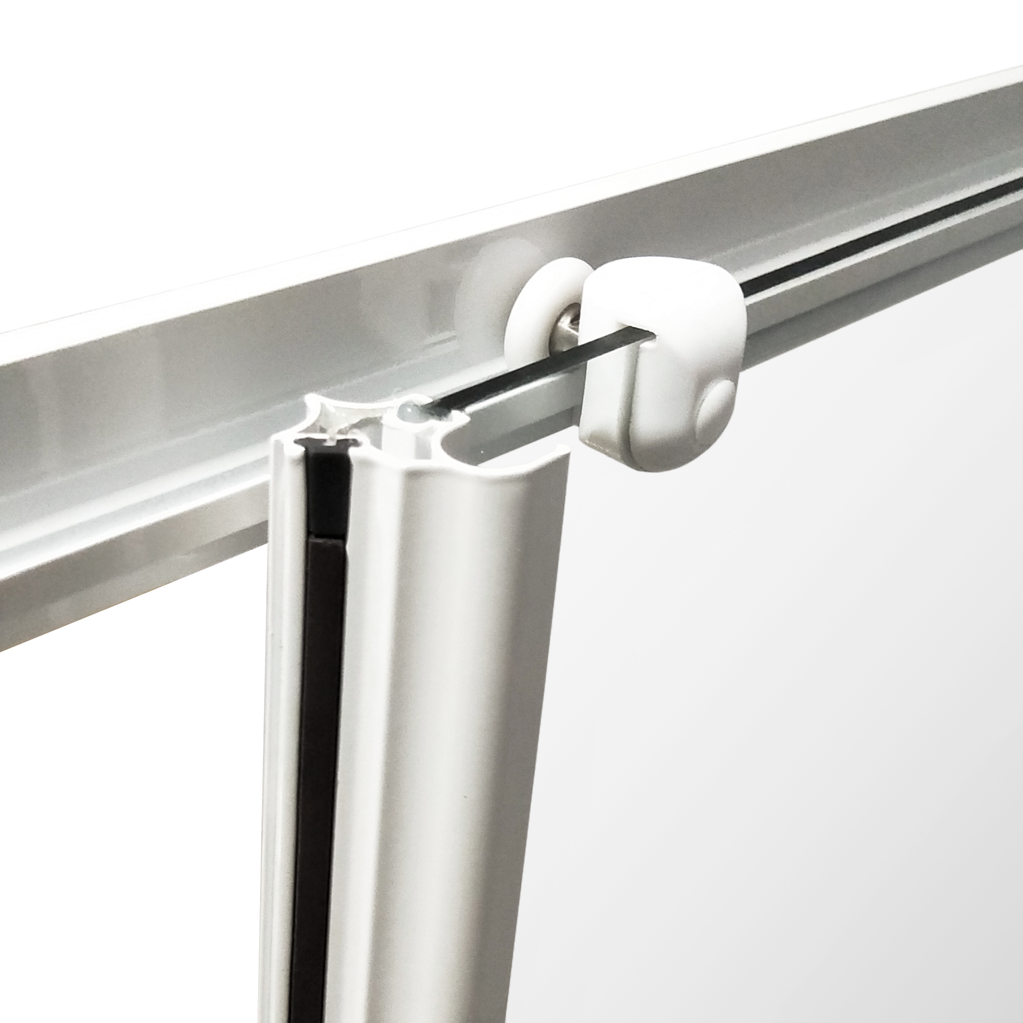 Box doccia angolare con porta scorrevole, vetro serigrafato 4 mm, L 67.5-79 cm x L 67.5-79 cm, H 185 cm, bianco Essential - 4