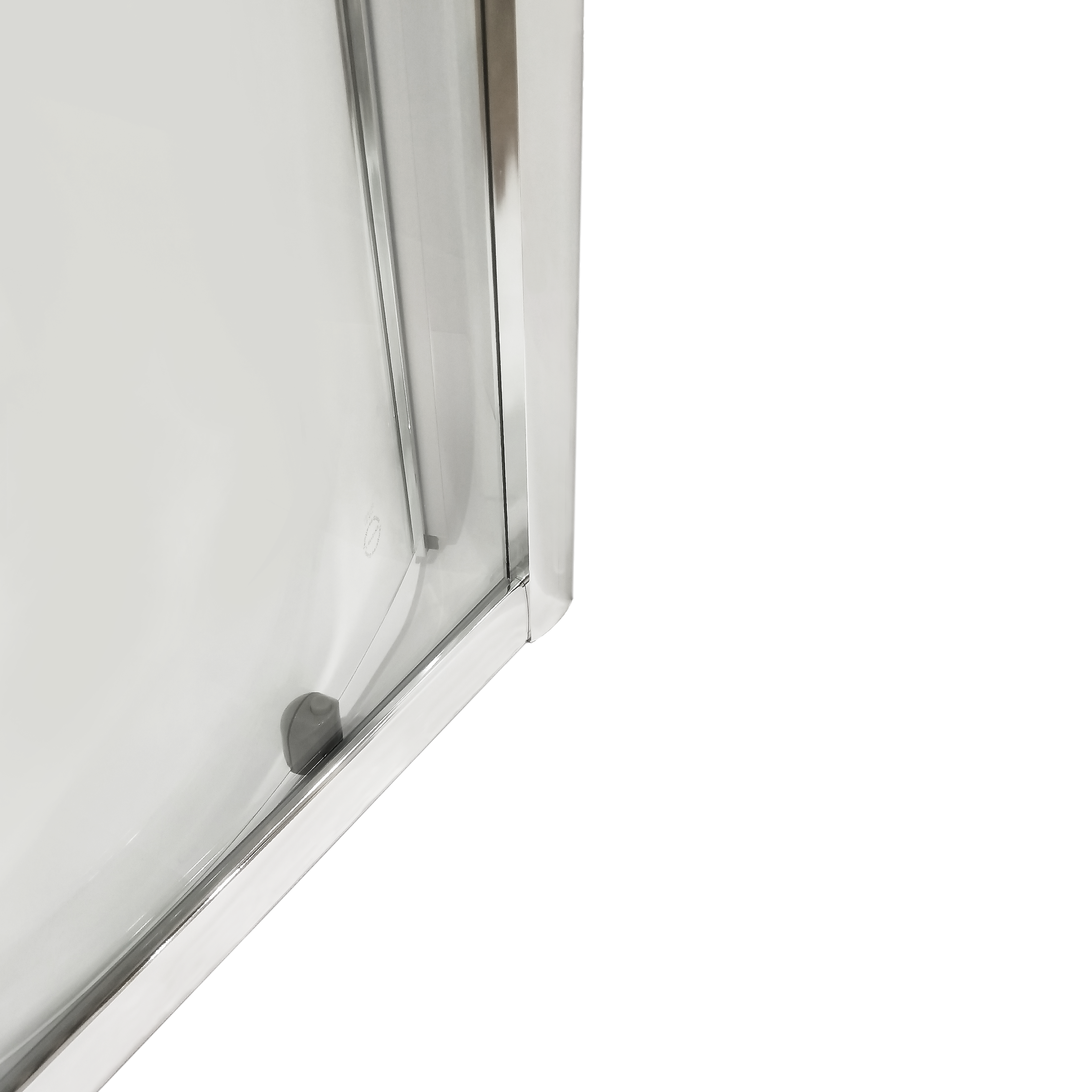 Porte de douche, 1/4 de cercle chromé, L.90 cm x l.90 cm, transparent, Essential - 4