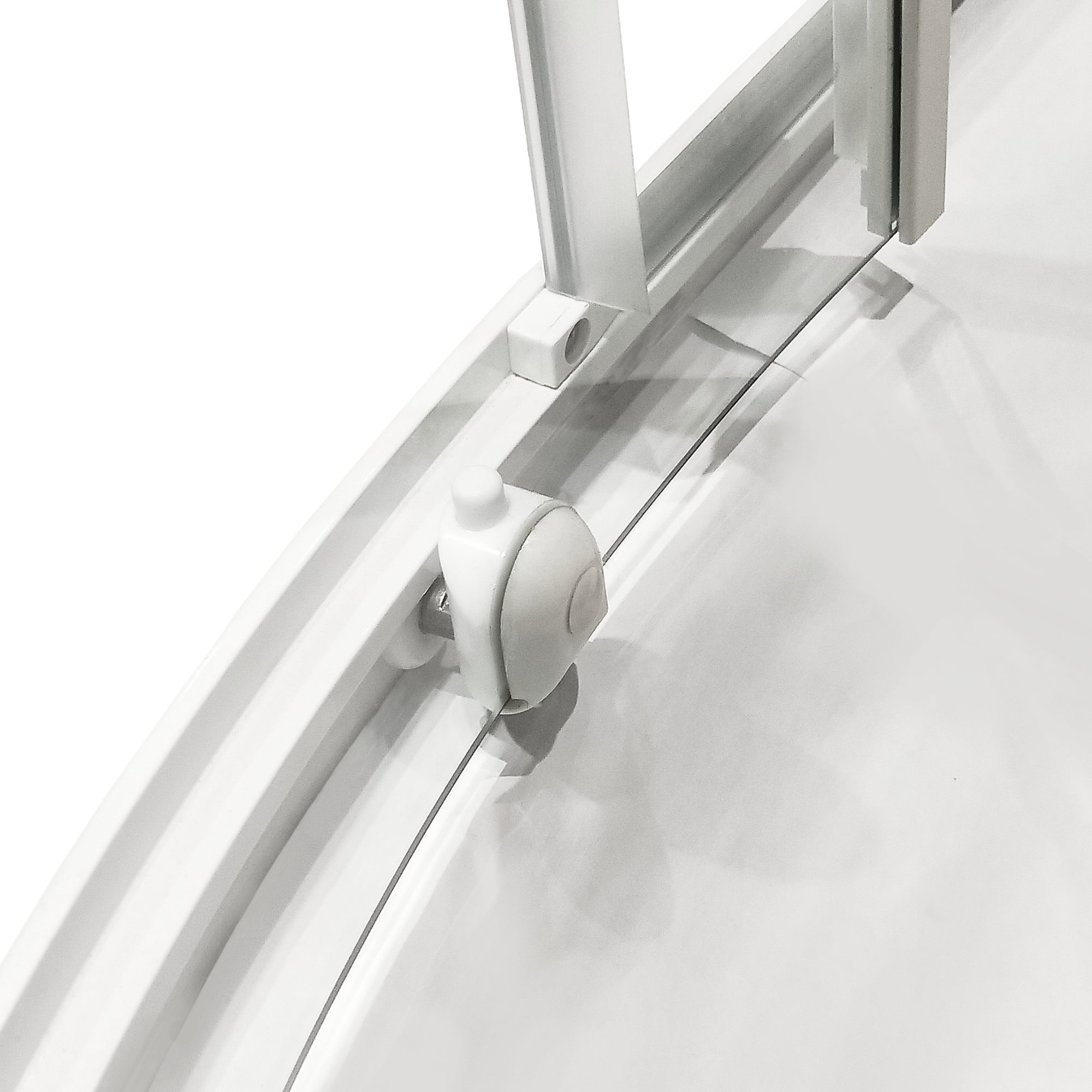 Box doccia angolare con porta scorrevole, vetro smerigliato 4 mm, L 77.5-79 cm x L 77.5-79 cm, H 185 cm, bianco Essential - 6