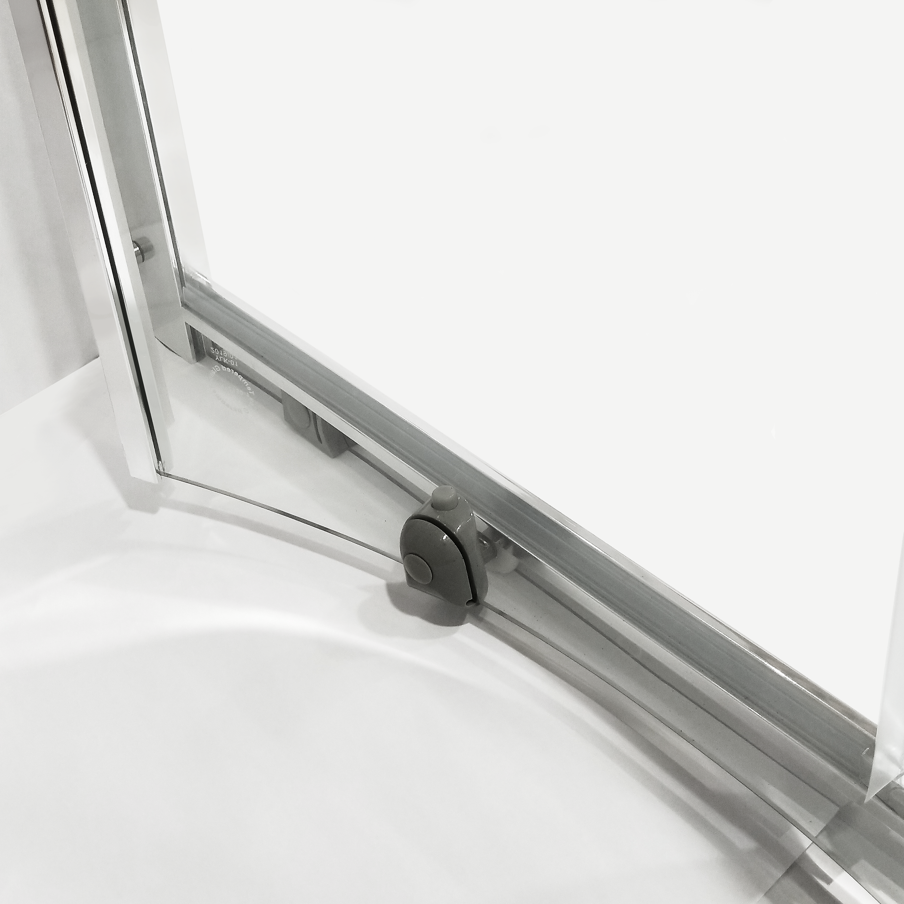 Porte de douche, 1/4 de cercle chromé, L.90 cm x l.90 cm, transparent, Essential - 5