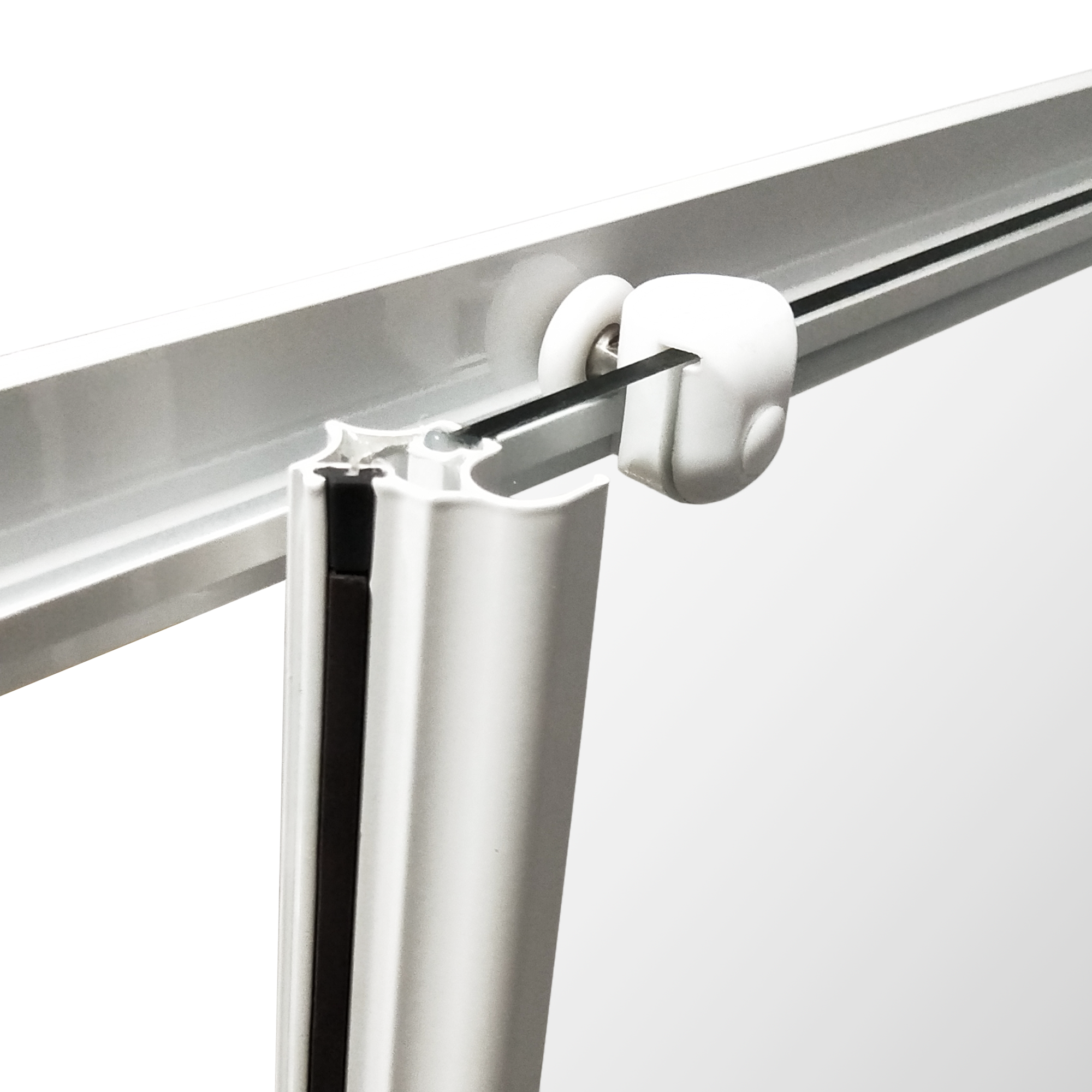 Box doccia angolare con porta scorrevole, vetro smerigliato 4 mm, L 77.5-89 cm x L 67.5-79 cm, H 185 cm, bianco Essential - 6