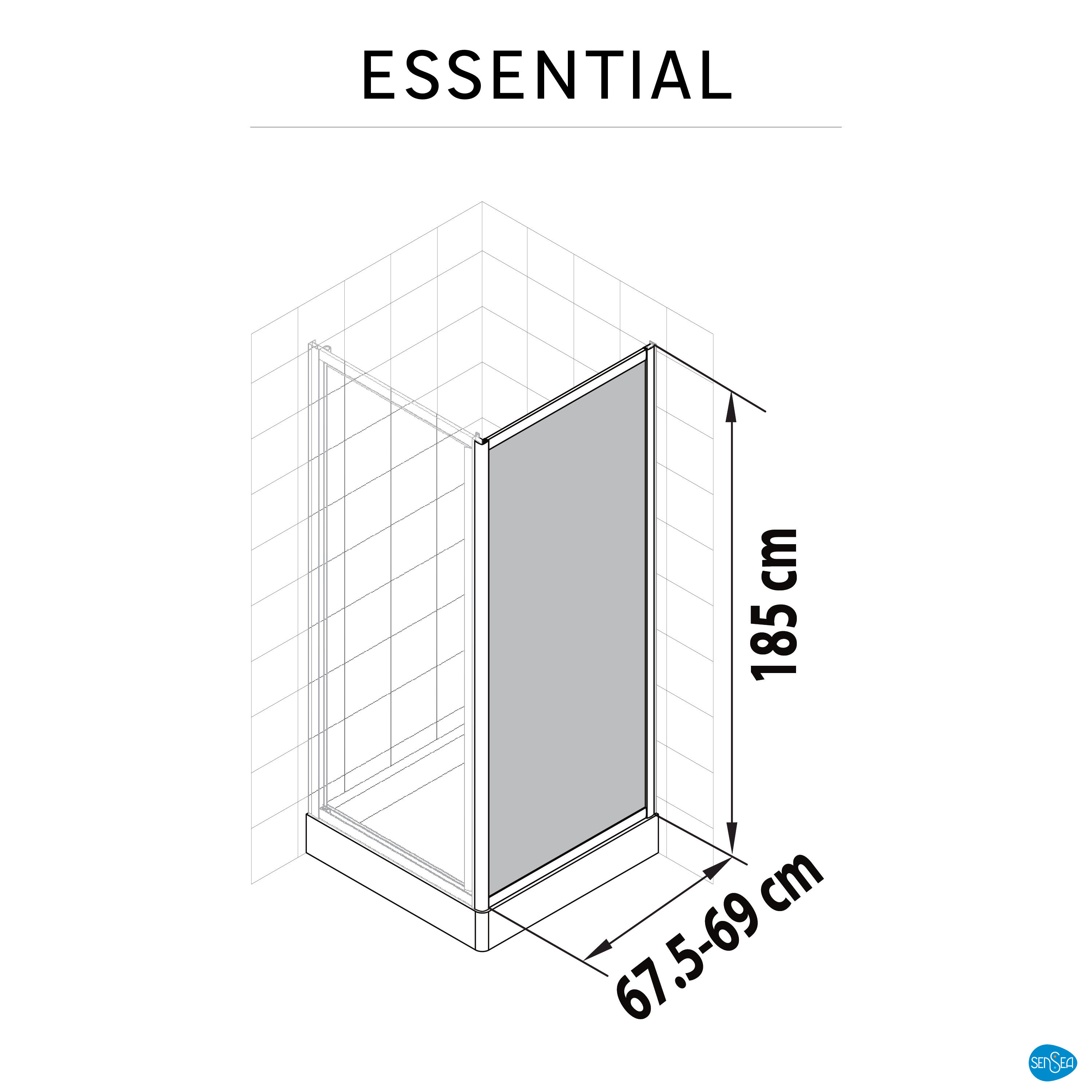 Paroi latérale verre sérigraphié, L. 70 cm Ep.4 mm Essential - 6