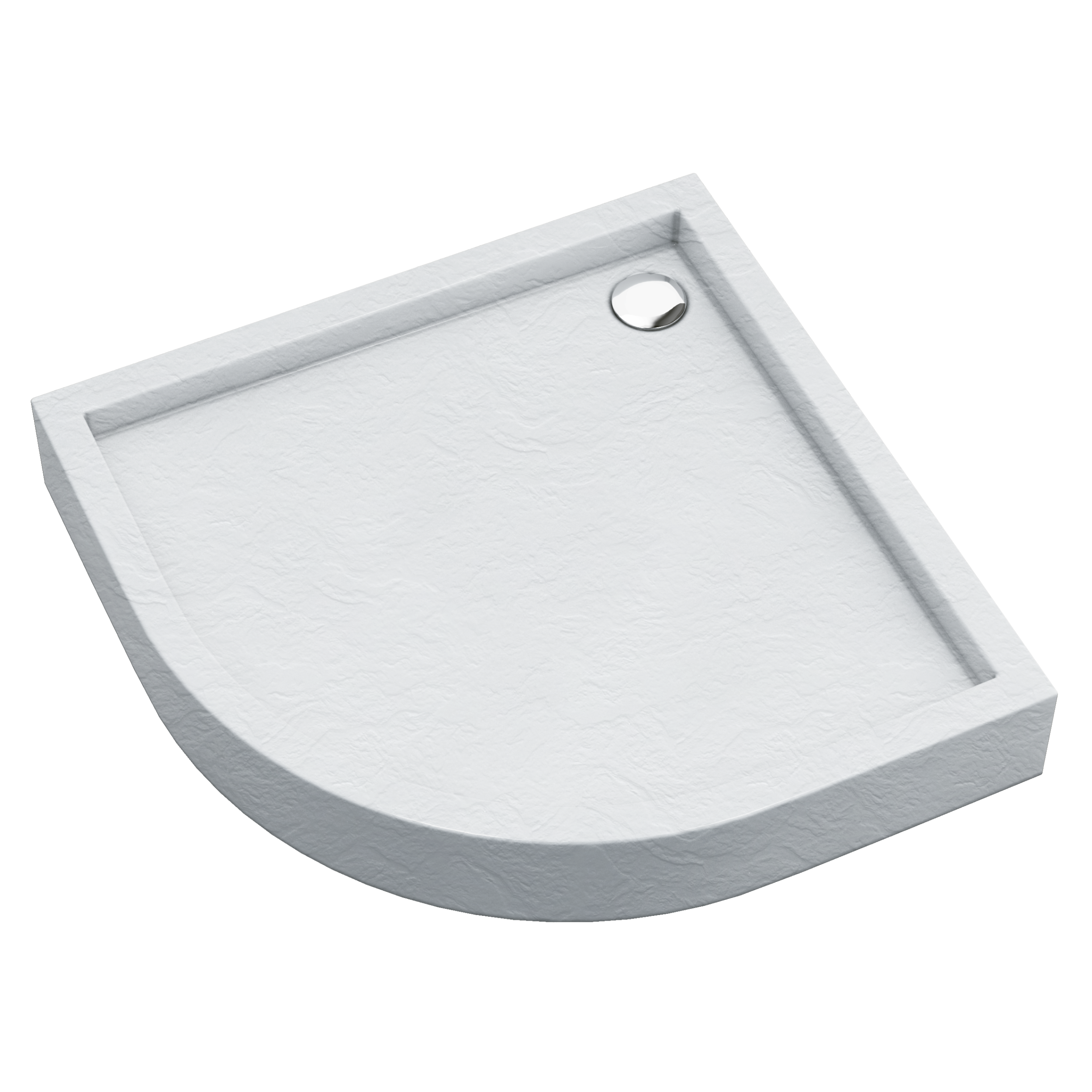 Brodzik półokrąły Schedpol Sinergid 80 × 80 x 16 cm biały kamień