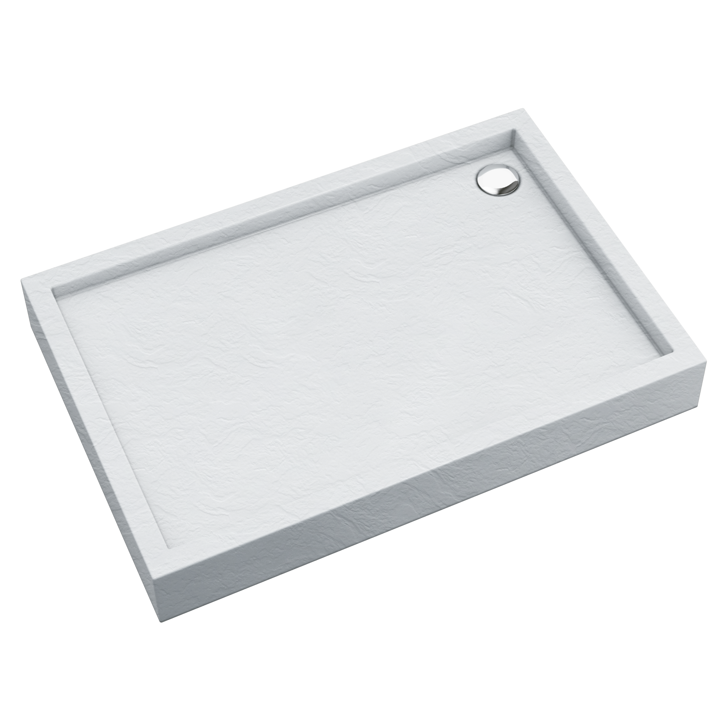 Brodzik prostokątny Schedpol Sinergid 120 × 80 x 16 cm biały kamień