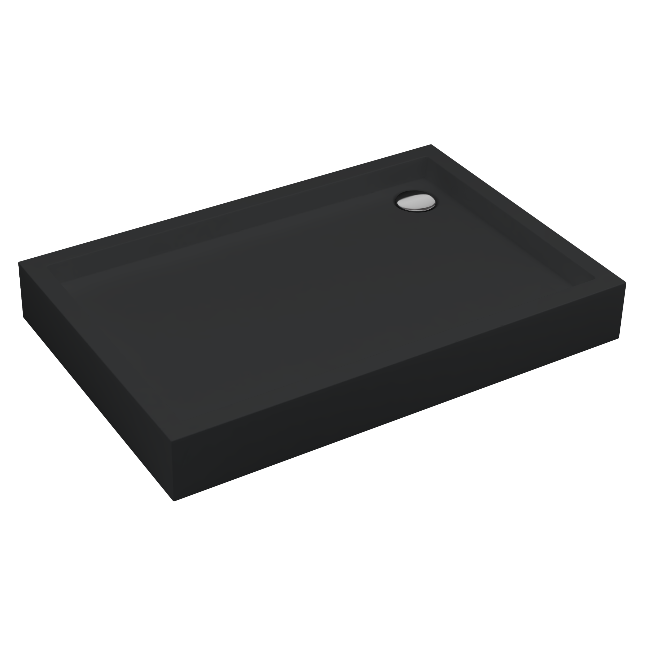 Brodzik prostokątny Schedpol Sinergid 100 × 90 x 16 cm czarny mat