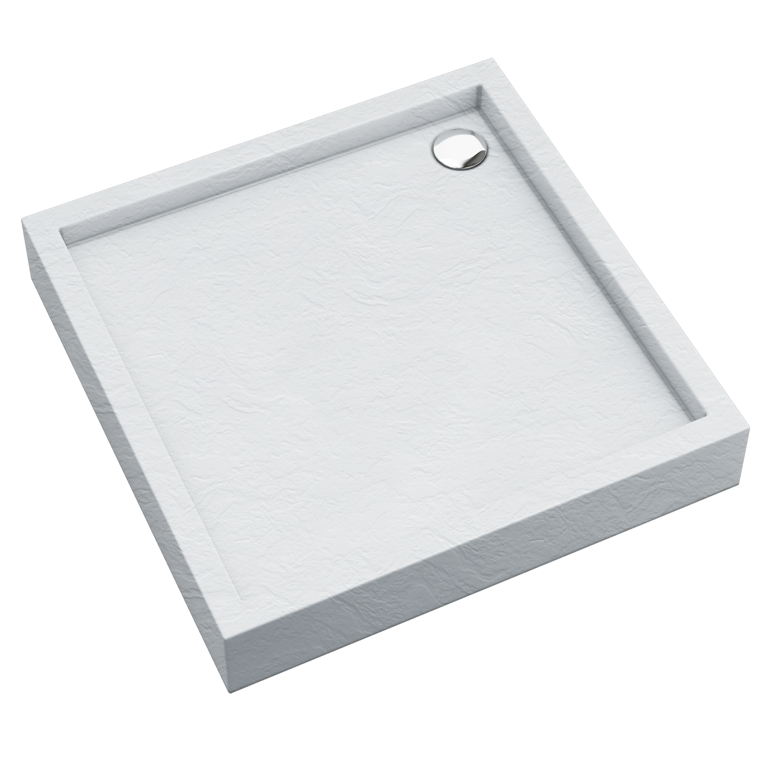 Brodzik kwadratowy Schedpol Sinergid 80 × 80 x 16 cm biały kamień