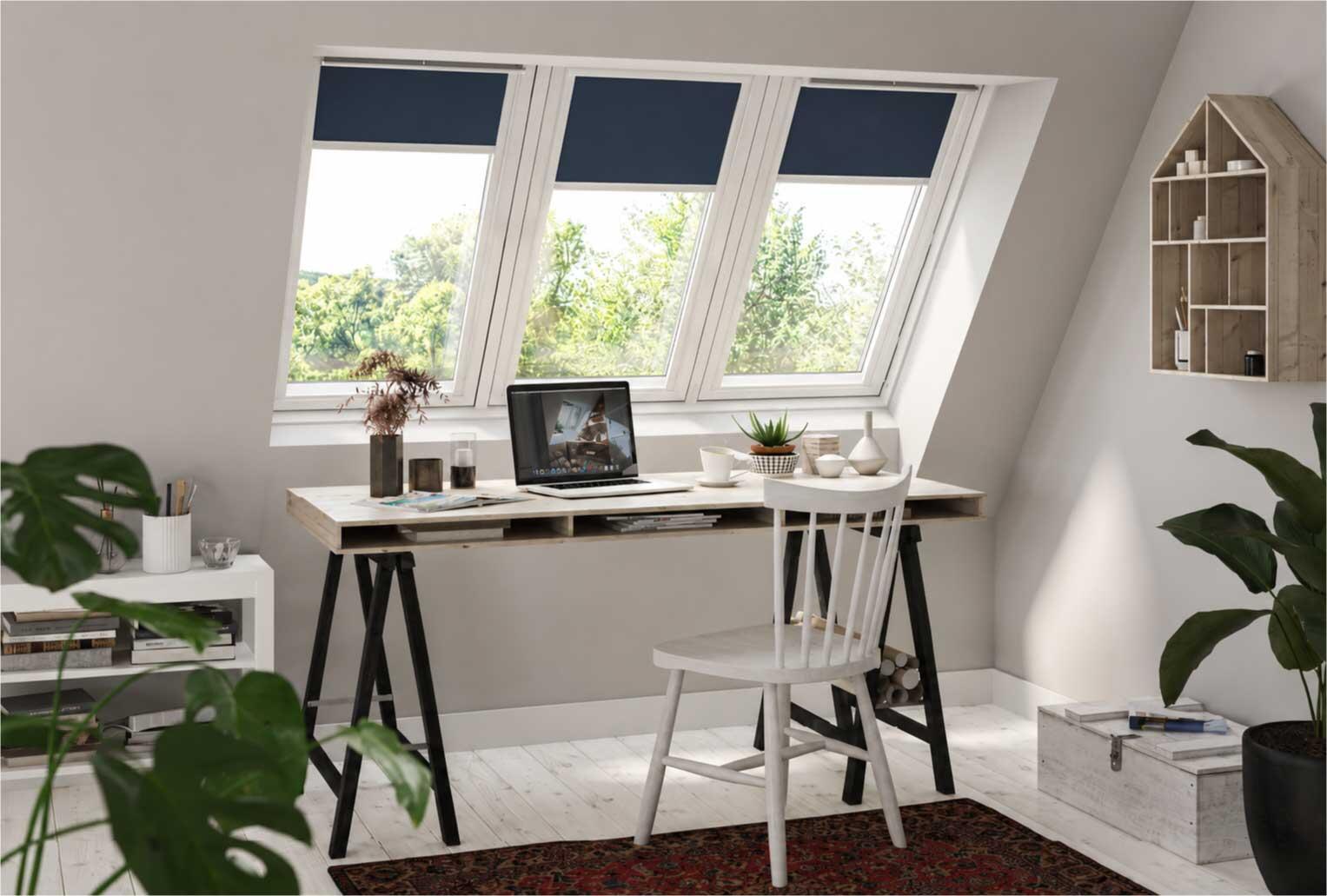 Store fenêtre de toit VELUX occultant bleu DKL CK02 1100S, cadre gris - 5