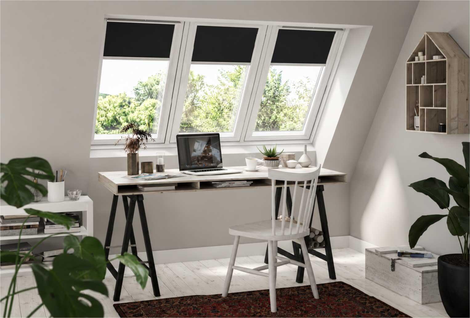 Store fenêtre de toit VELUX occultant noir DKL MK08 3009S, cadre gris - 5