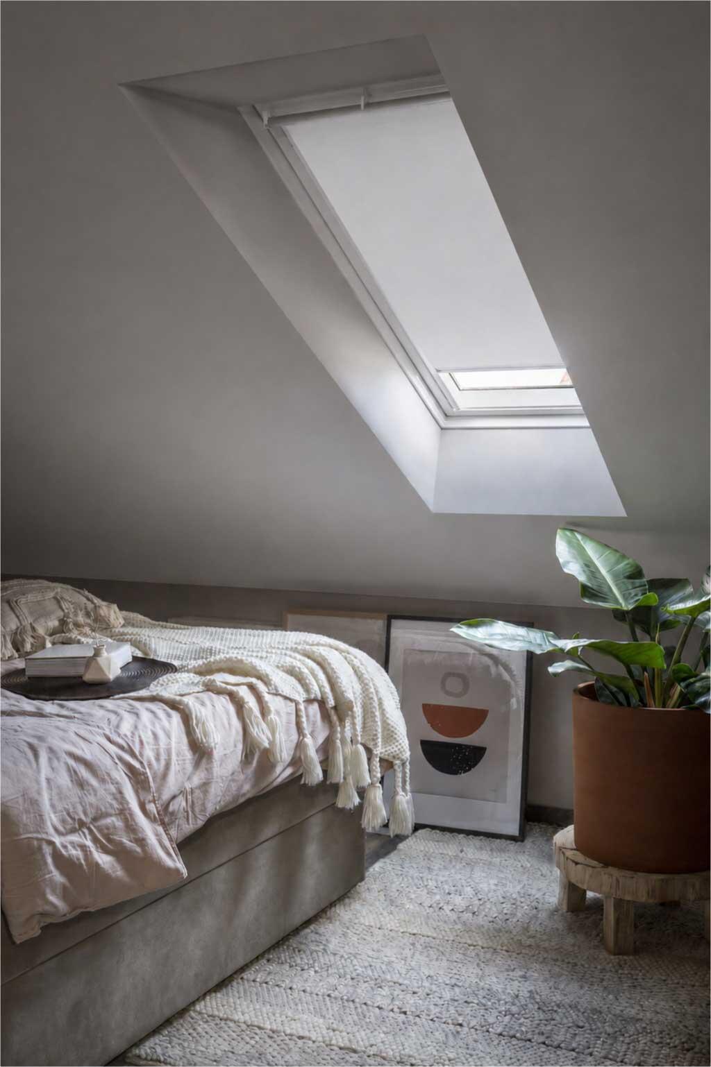Store fenêtre de toit VELUX occultant blanc DKL S06 1025S, cadre gris - 6