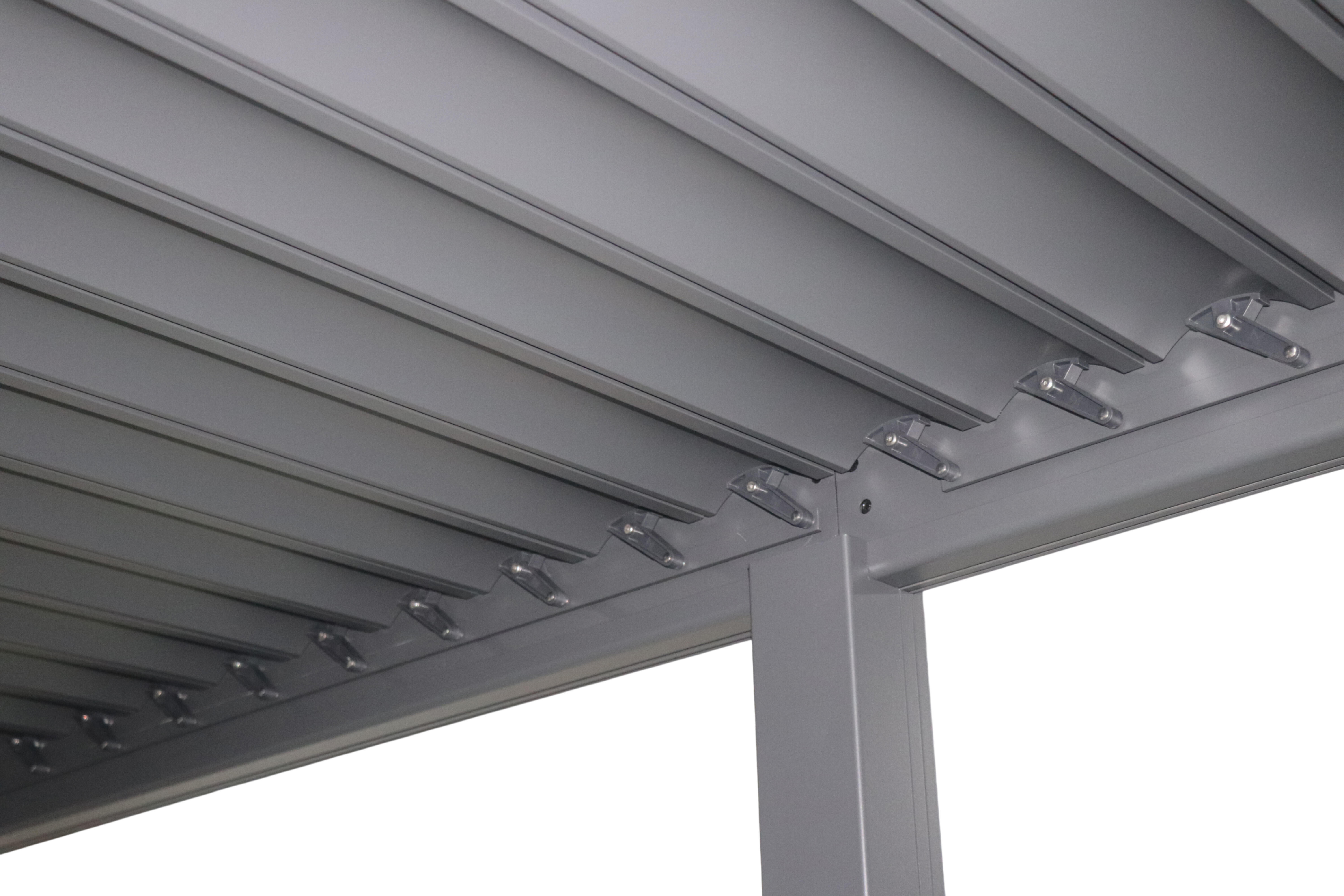 Pergola bioclimatica 301.3x583.6 cm in alluminio grigio antracite - Solea - 8