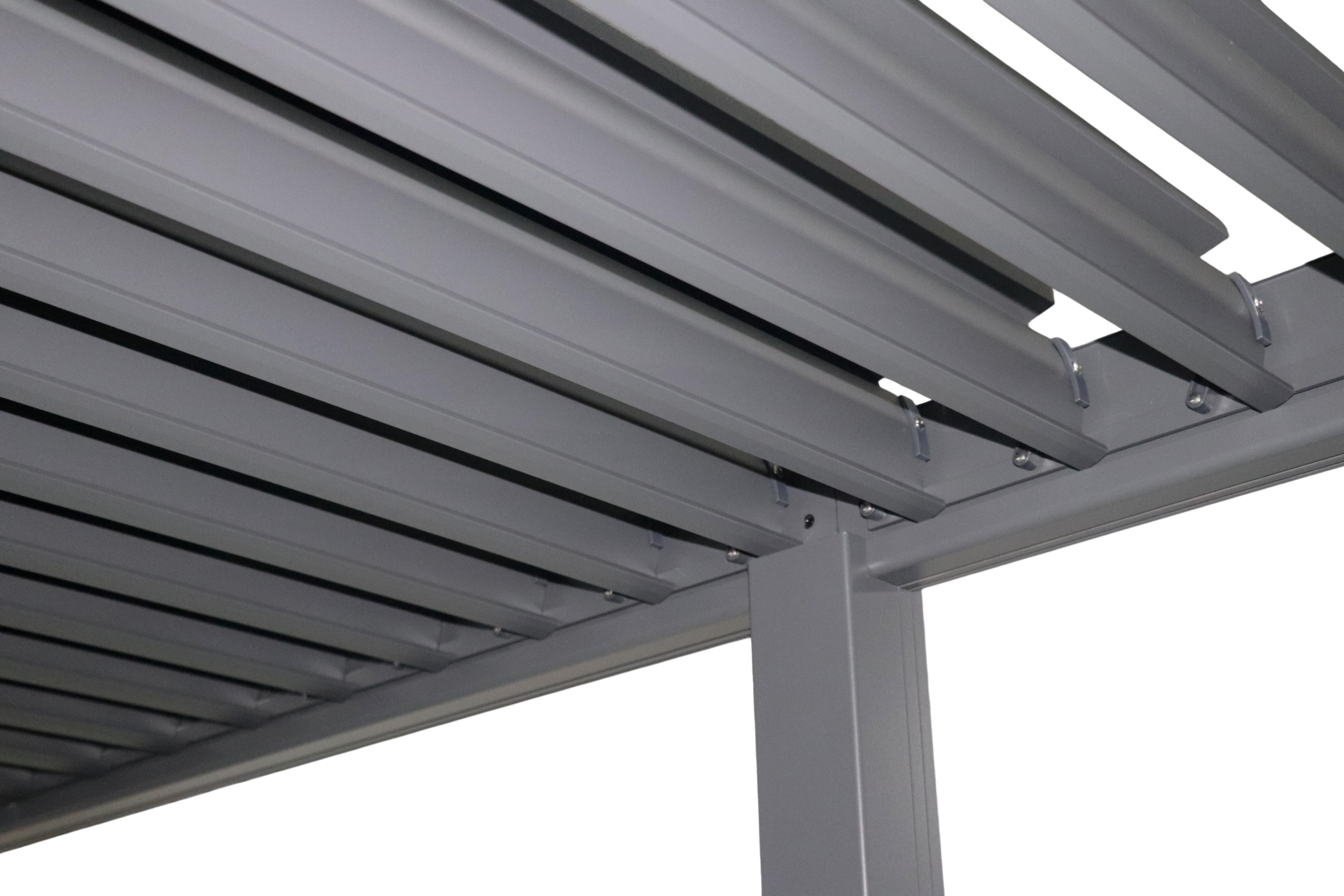 Pergola bioclimatica 301.3x583.6 cm in alluminio grigio antracite - Solea - 6