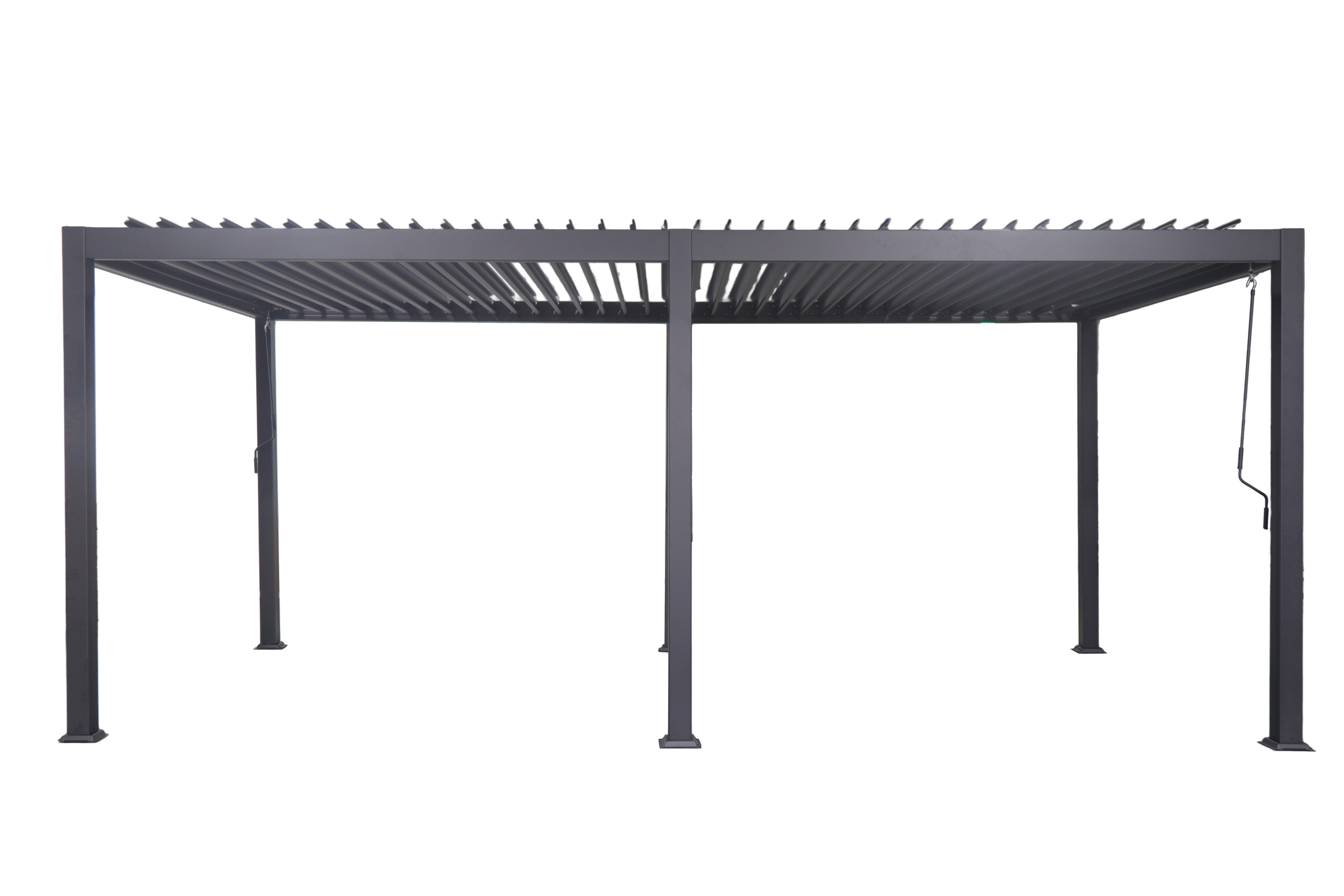 Pergola bioclimatica 301.3x583.6 cm in alluminio grigio antracite - Solea - 4
