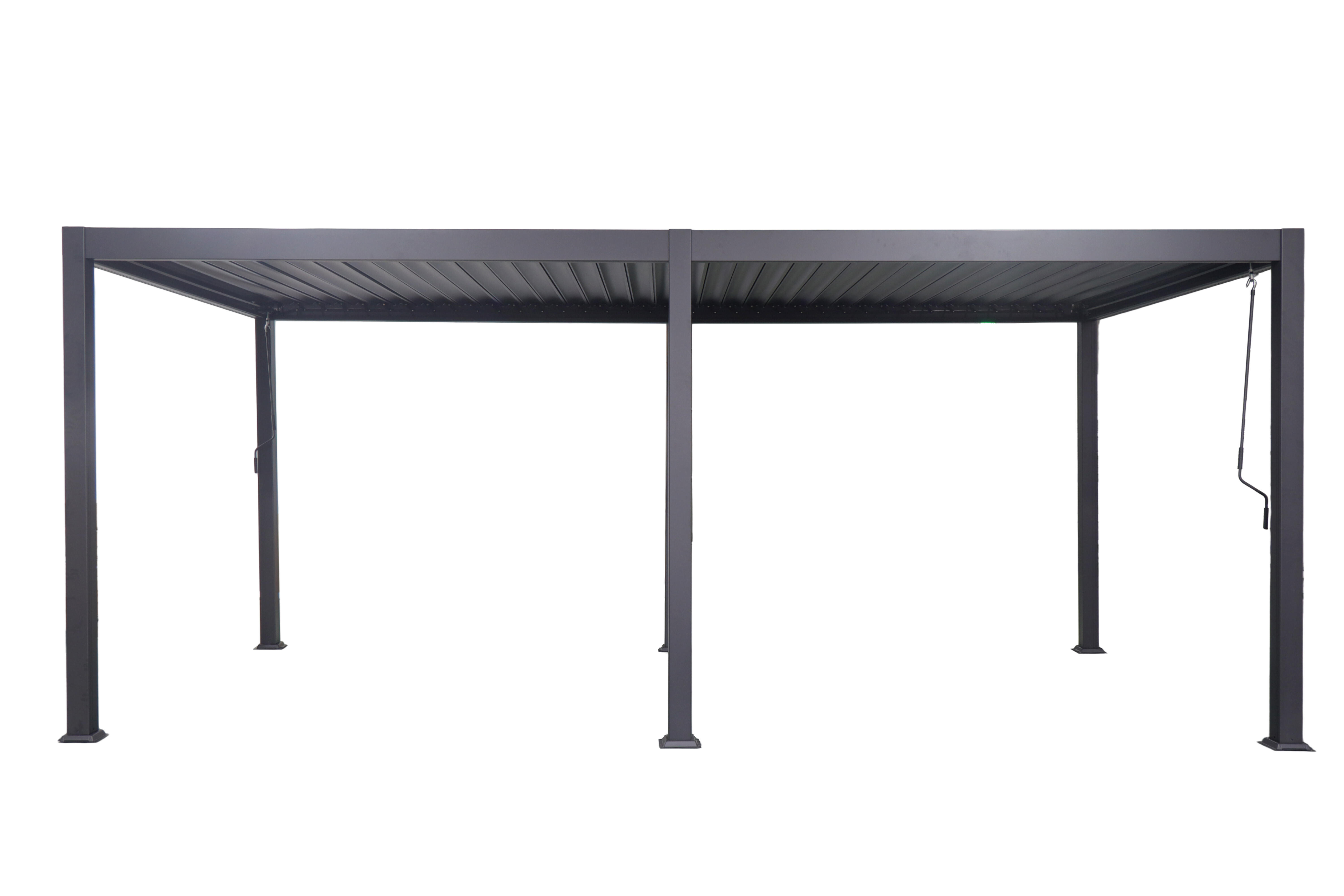 Pergola bioclimatica 301.3x583.6 cm in alluminio grigio antracite - Solea - 3