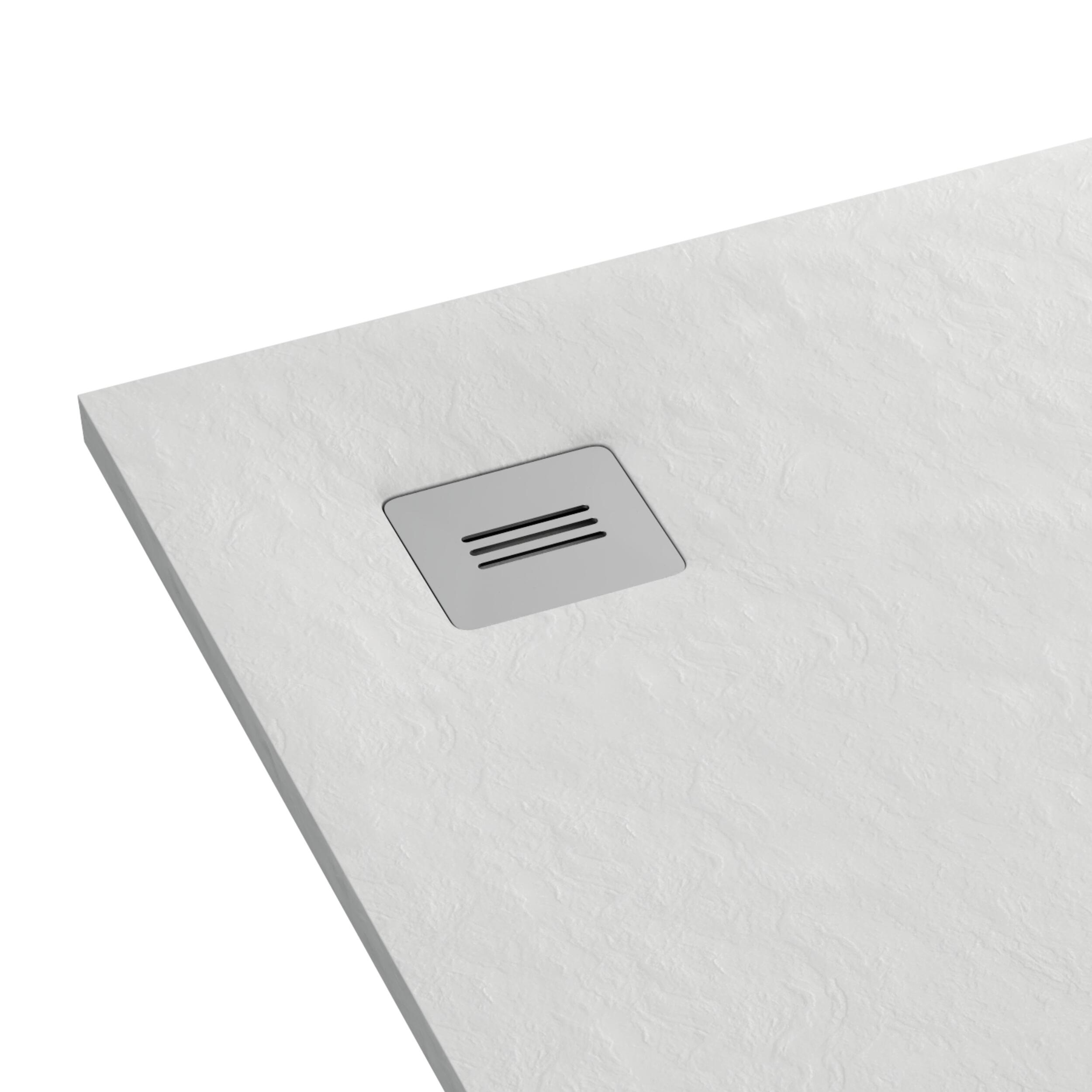 Brodzik prostokątny Schedpol Balans 80 × 100 x 3,5 cm biały kamień - 9