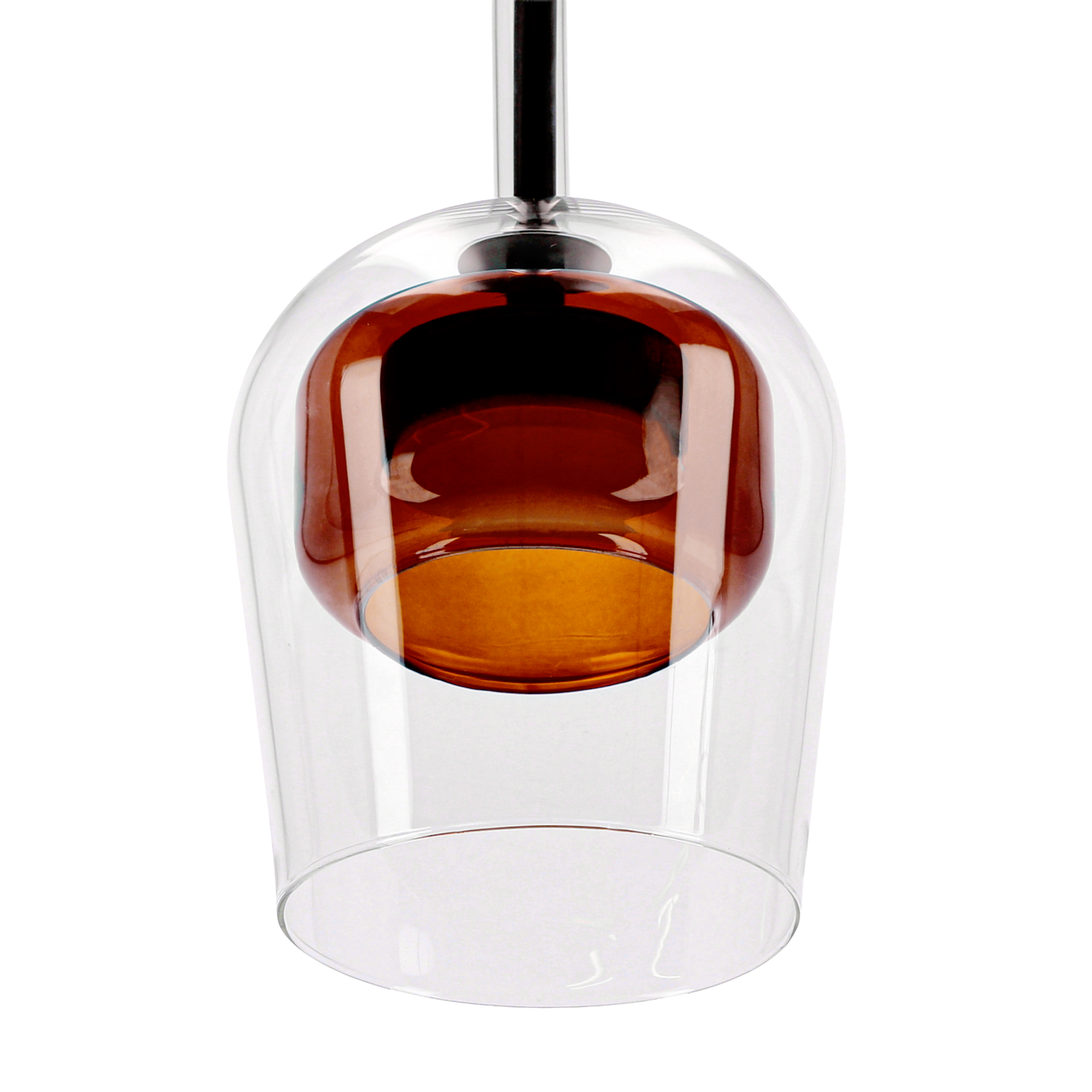 Lampa wisząca Glaxi GX53 9W szklana brązowo-przezroczysta Candellux