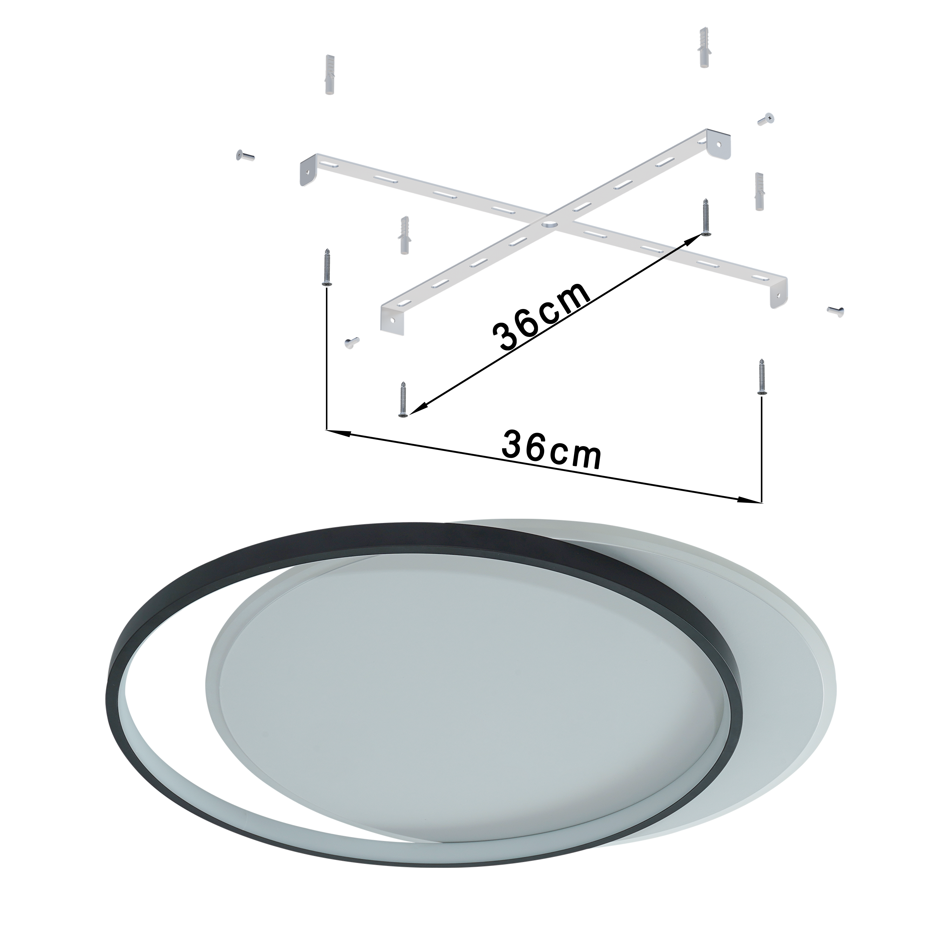 Plafon Tilia LED 5800 lm 32W barwa ciepła, neutralna, zimna 55 cm czarno-biały Inspire - 9