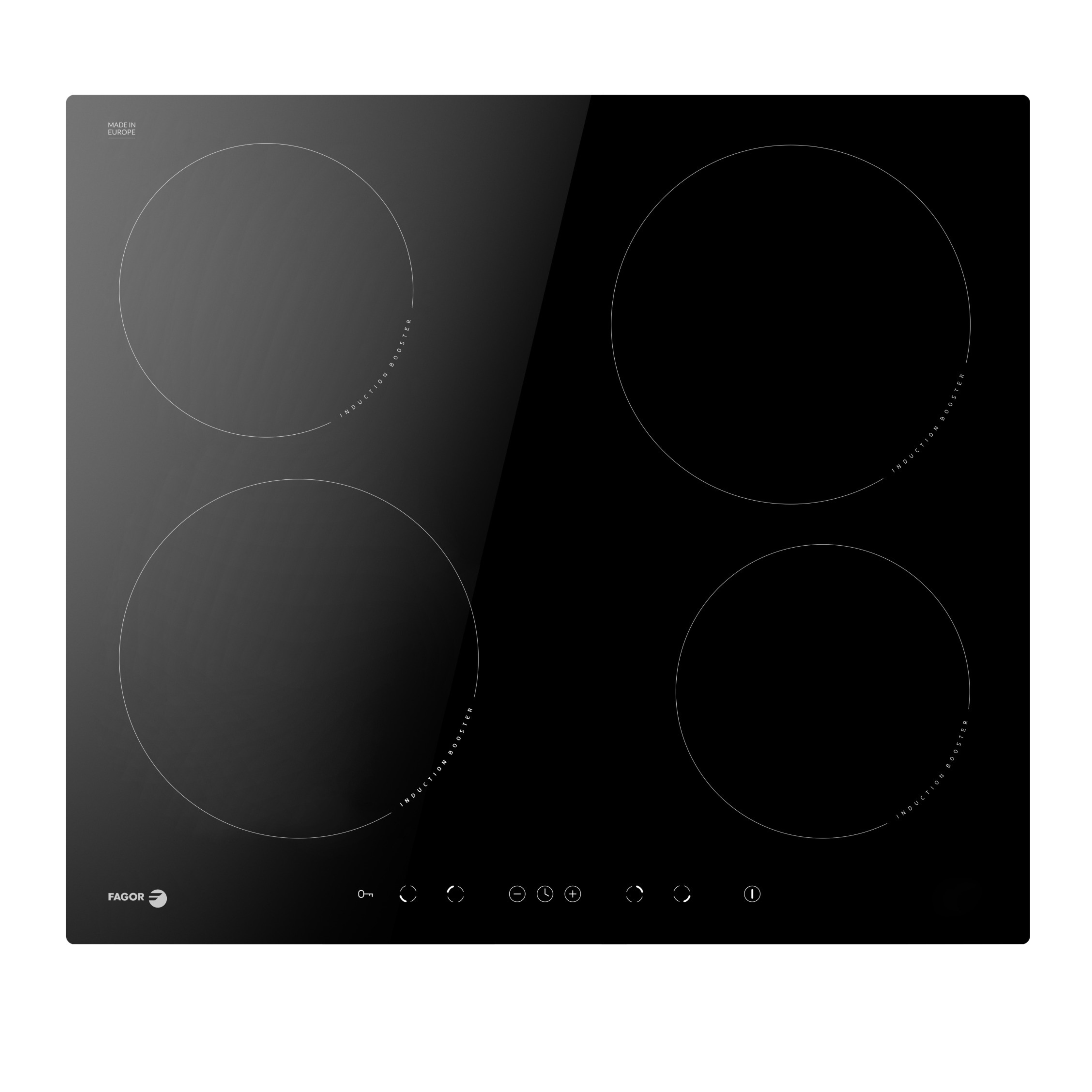 placa de induccion fagor 3if-40ac con 4 zonas de coccion zona grande de 21cm 7350 w negro 60cm