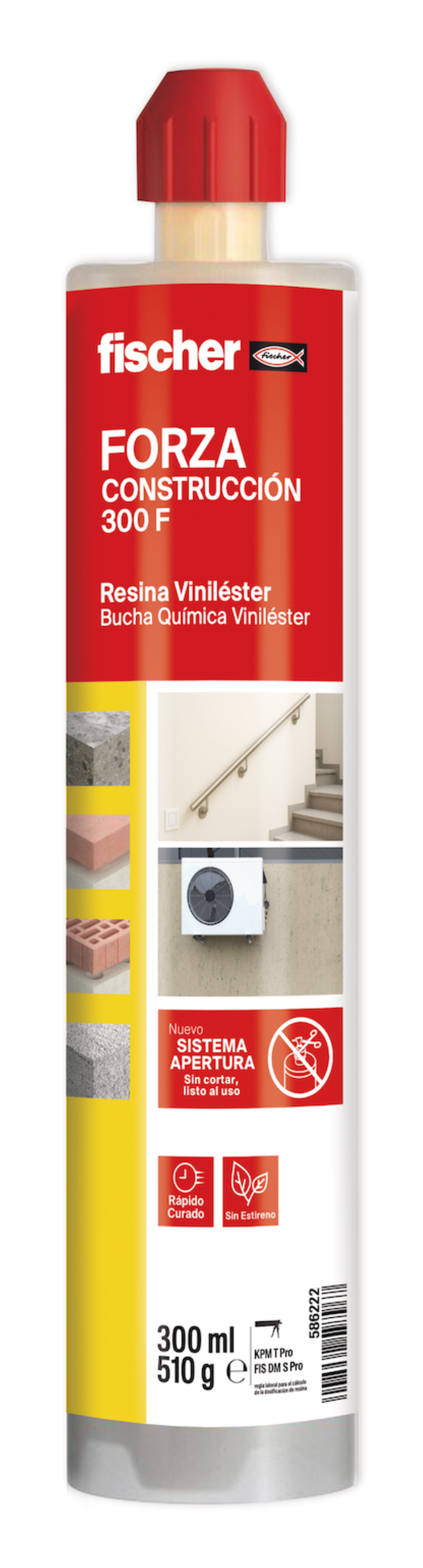 ANCLAJE QUíMICO VINILESTER  CONSTRUCCION FORZA 300ML FISCHER