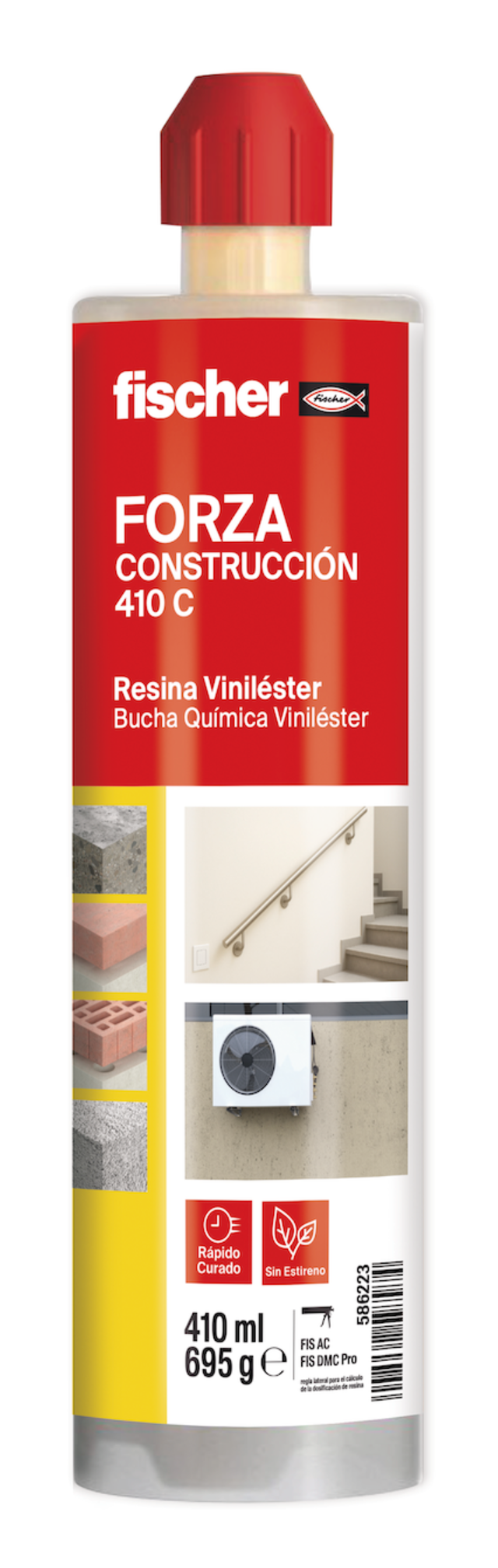 ANCLAJE QUíMICO VINILESTER  CONSTRUCCION FORZA 410ML FISCHER