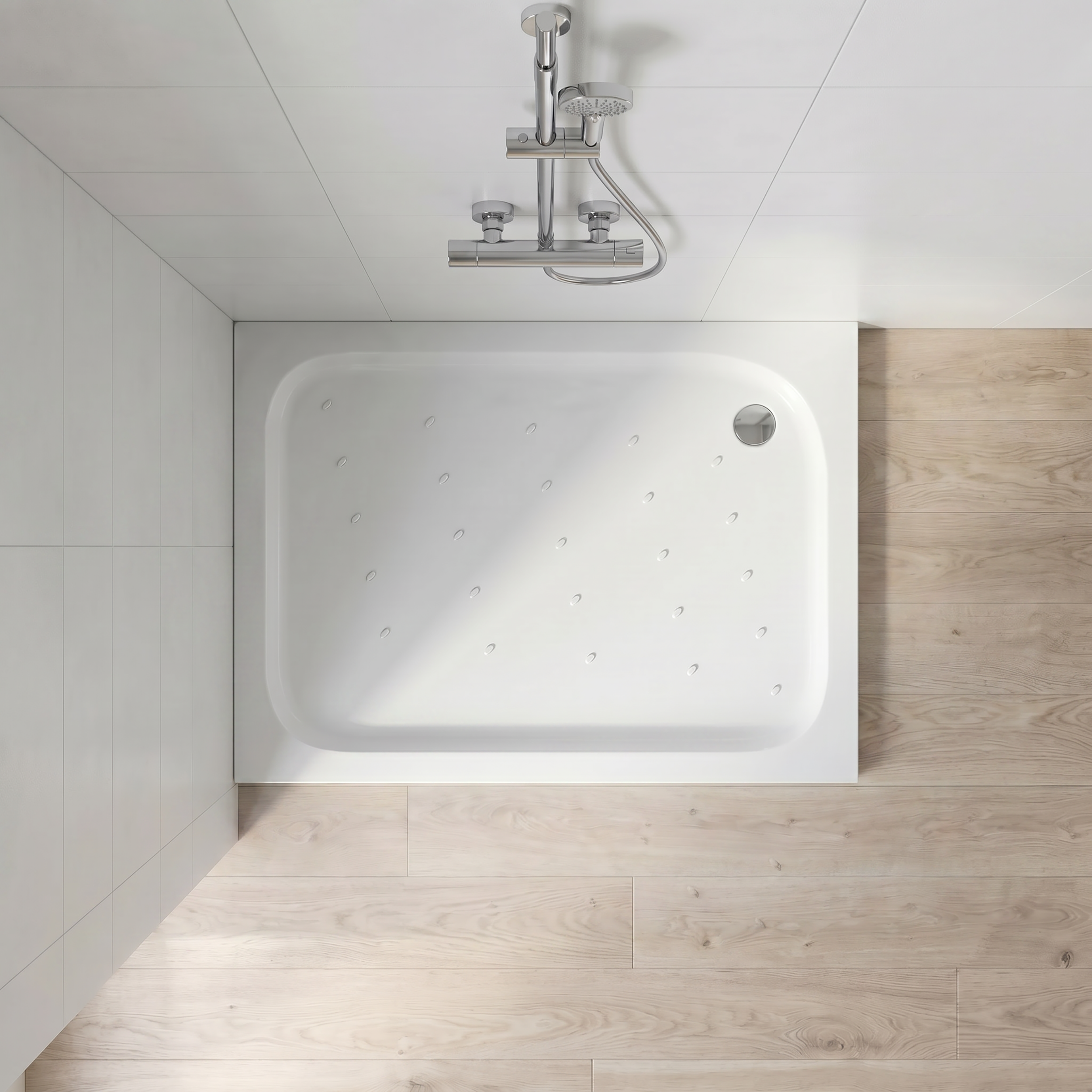 Brodzik prostokątny Schedpol Comfo 100 × 80 x 16 cm biały - 2