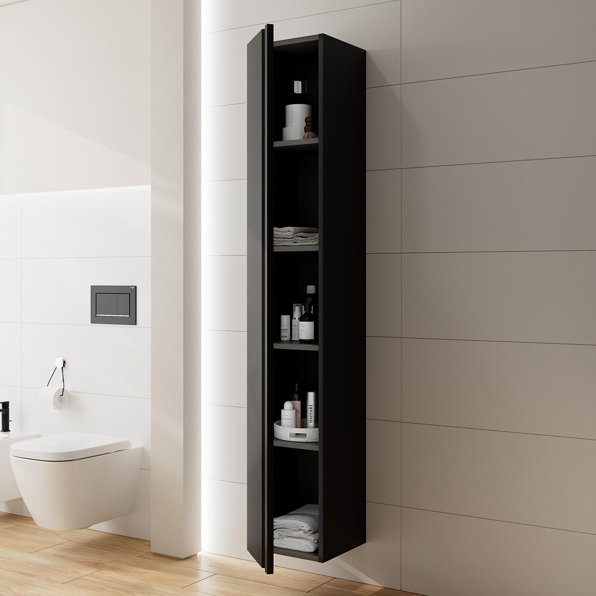 Colonna per mobile bagno Pull 1 anta P 30 x L 30 x H 180 cm grafite opaco laccato mdf - 2