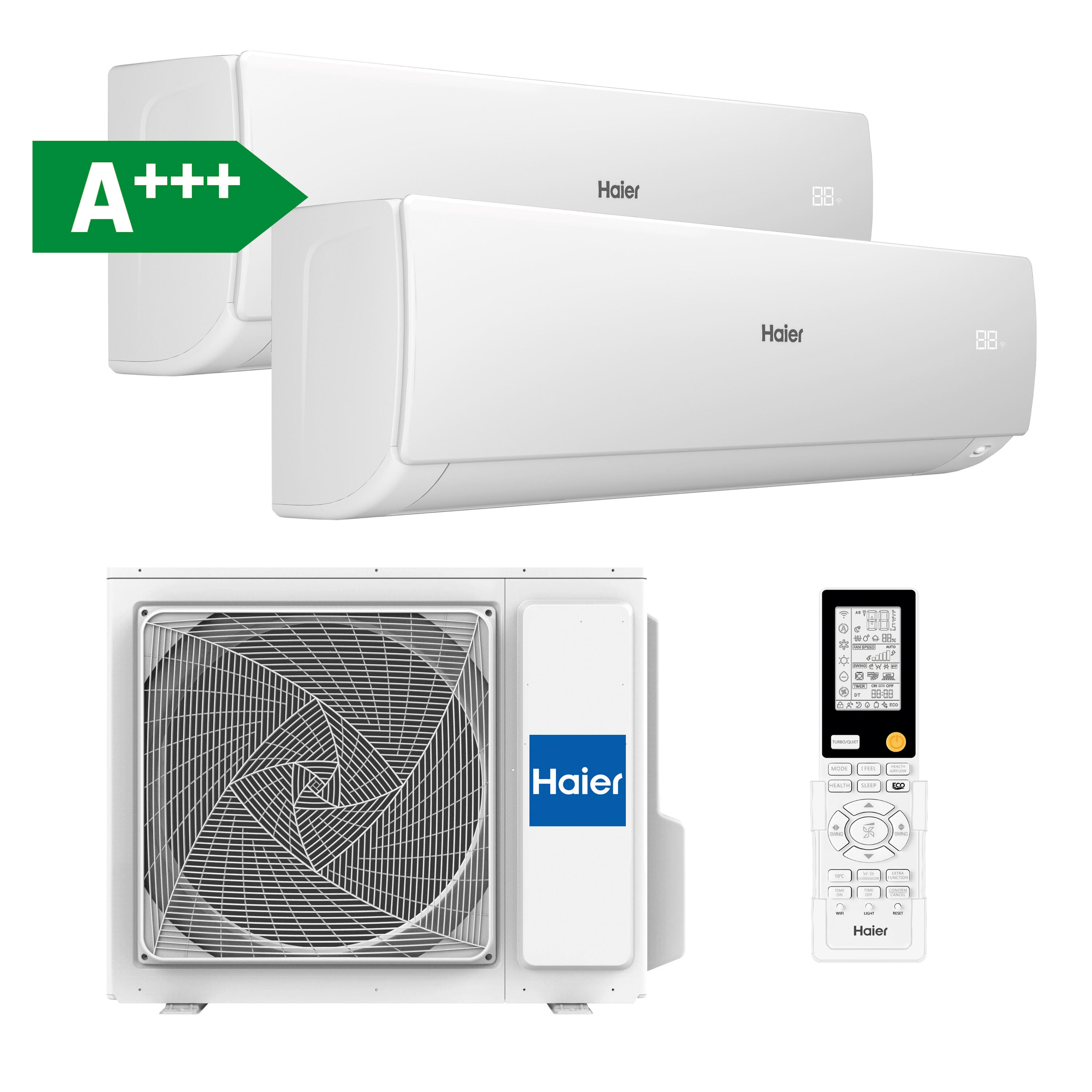 Aire acondicionado 2x1 haier flexis mw/40 a+++ 20+20 blanco