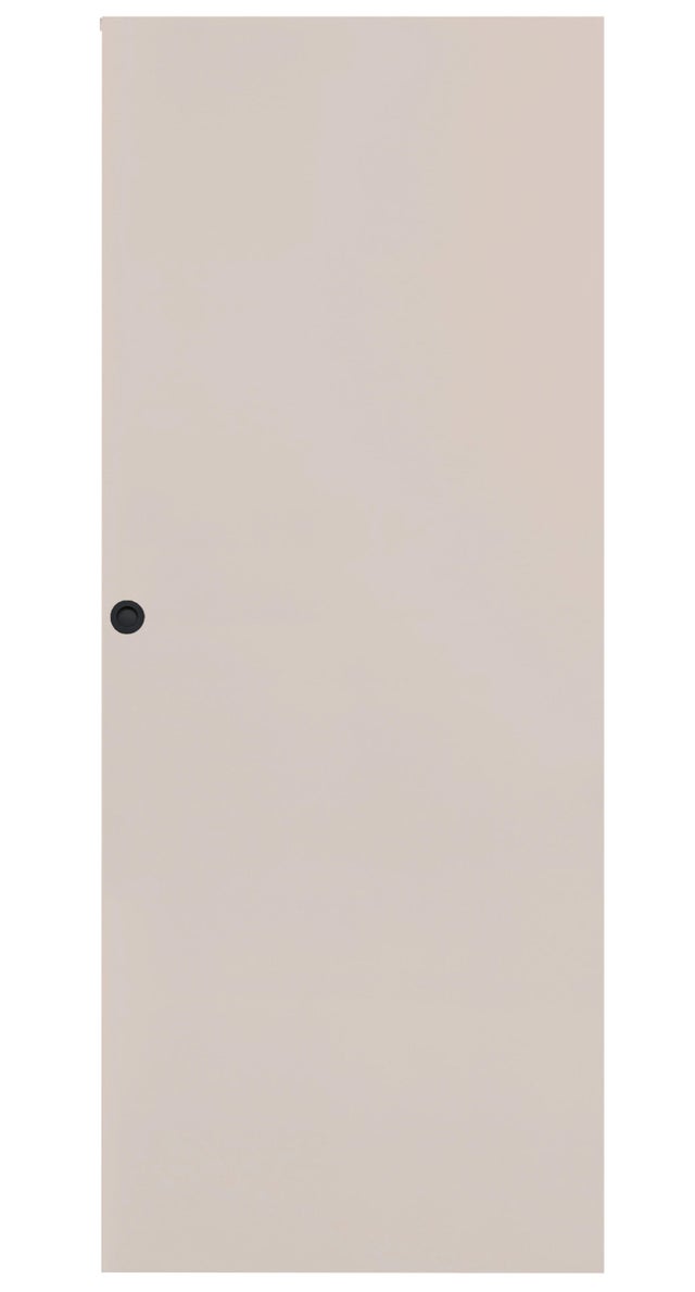 Puerta de interior corredera ciega maciza melamina antihuellas Line Plus Oasis beige con uñero anchura 82.5cm