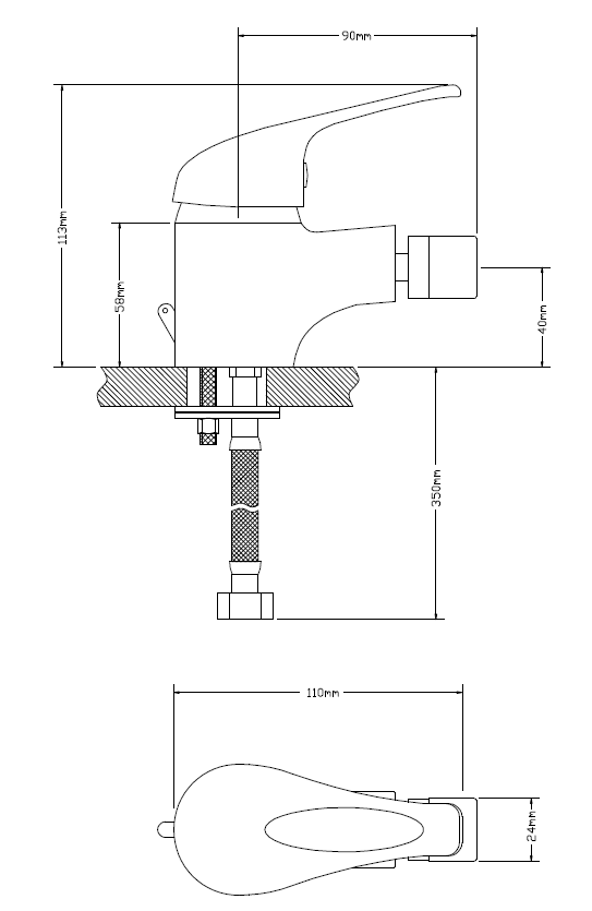 GRIFO DE BIDET MONOMANDO  BASIC 45 - 3