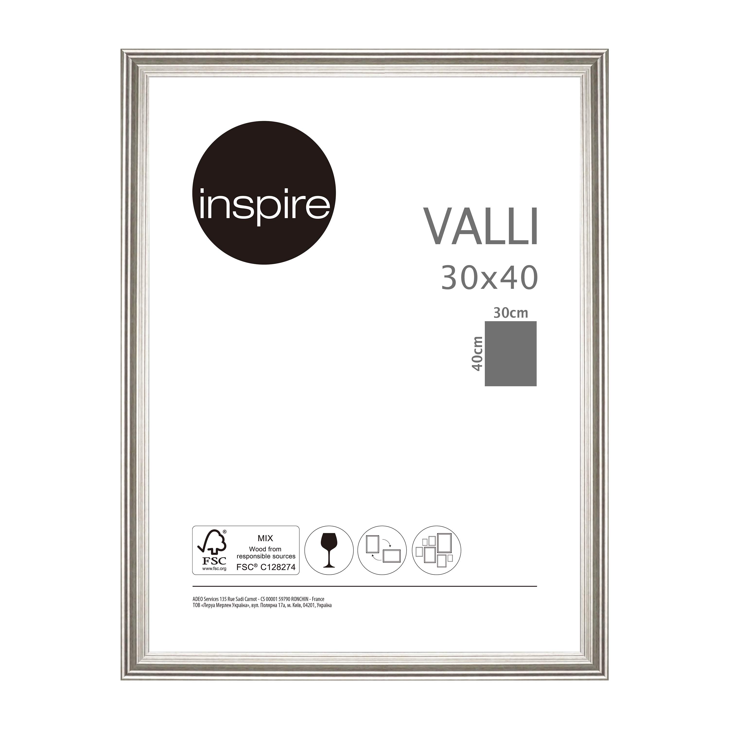 Marco valli silver plata inspire 40x30cm