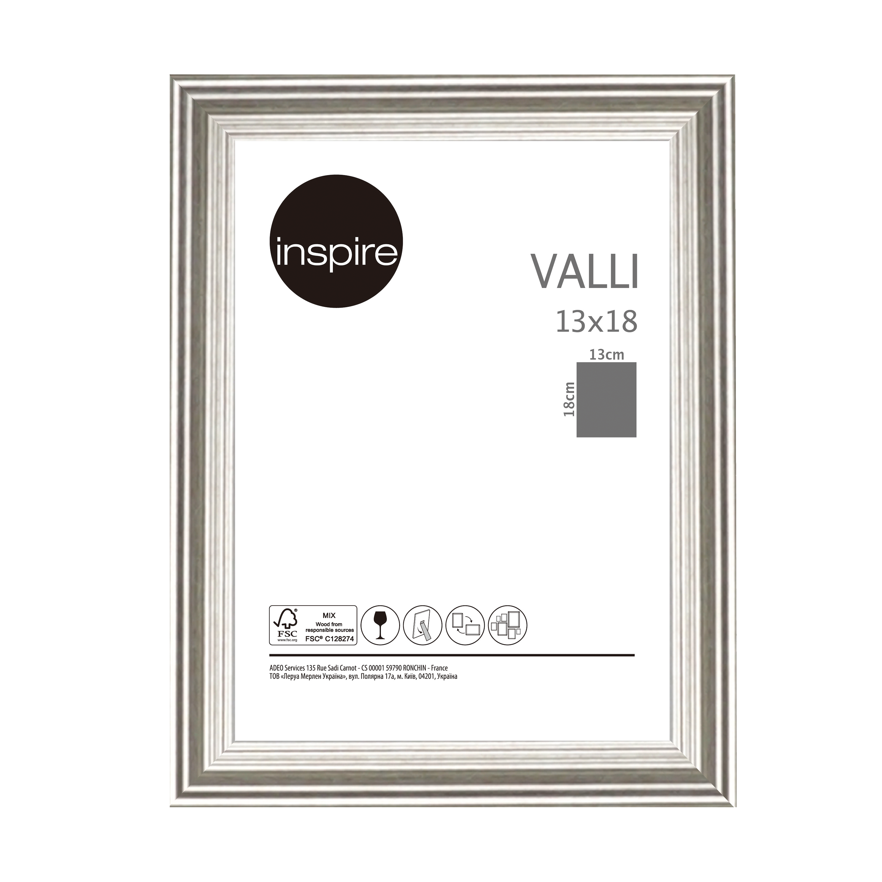 Marco valli silver plata inspire 13x18cm