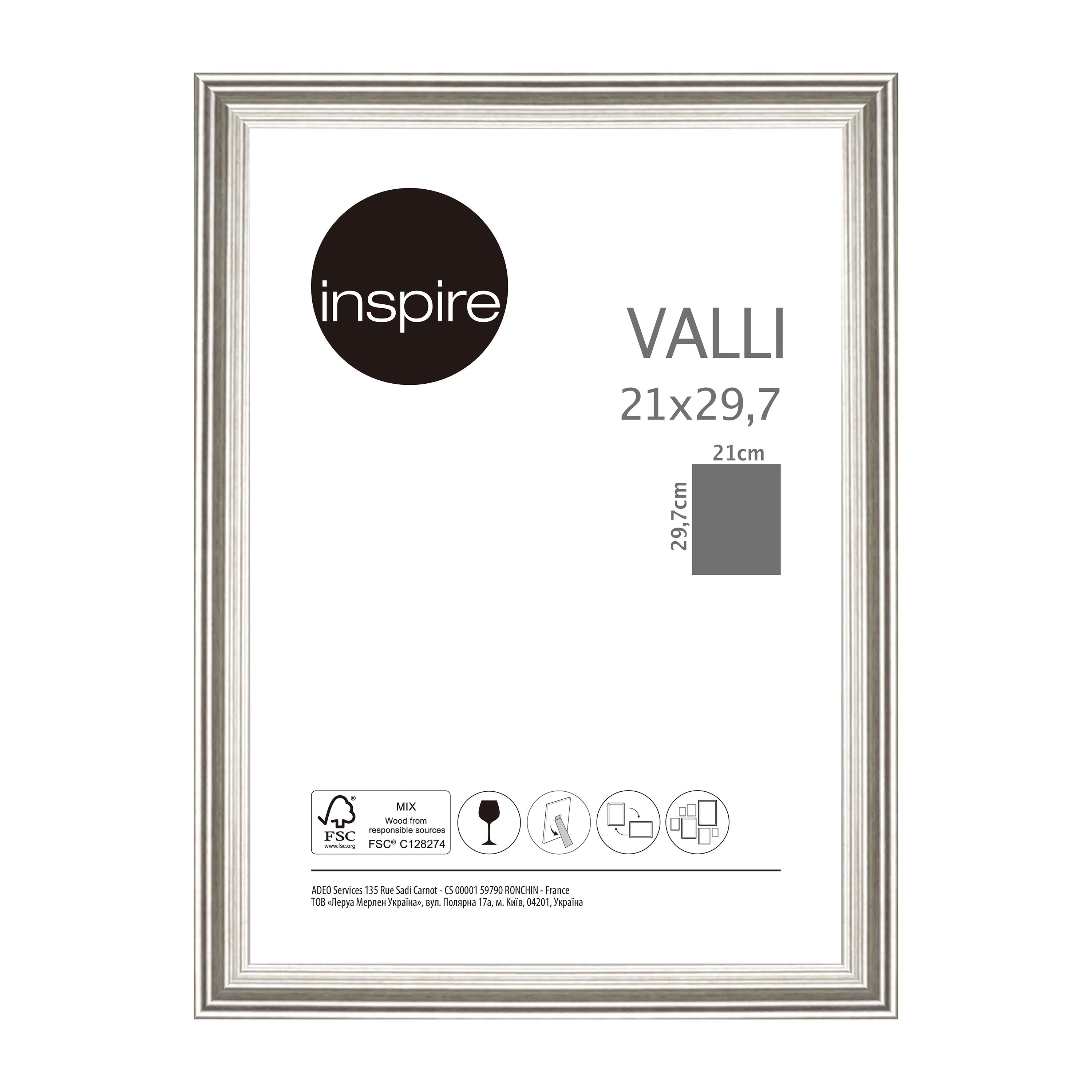 Marco valli silver plata inspire 29.7x21cm