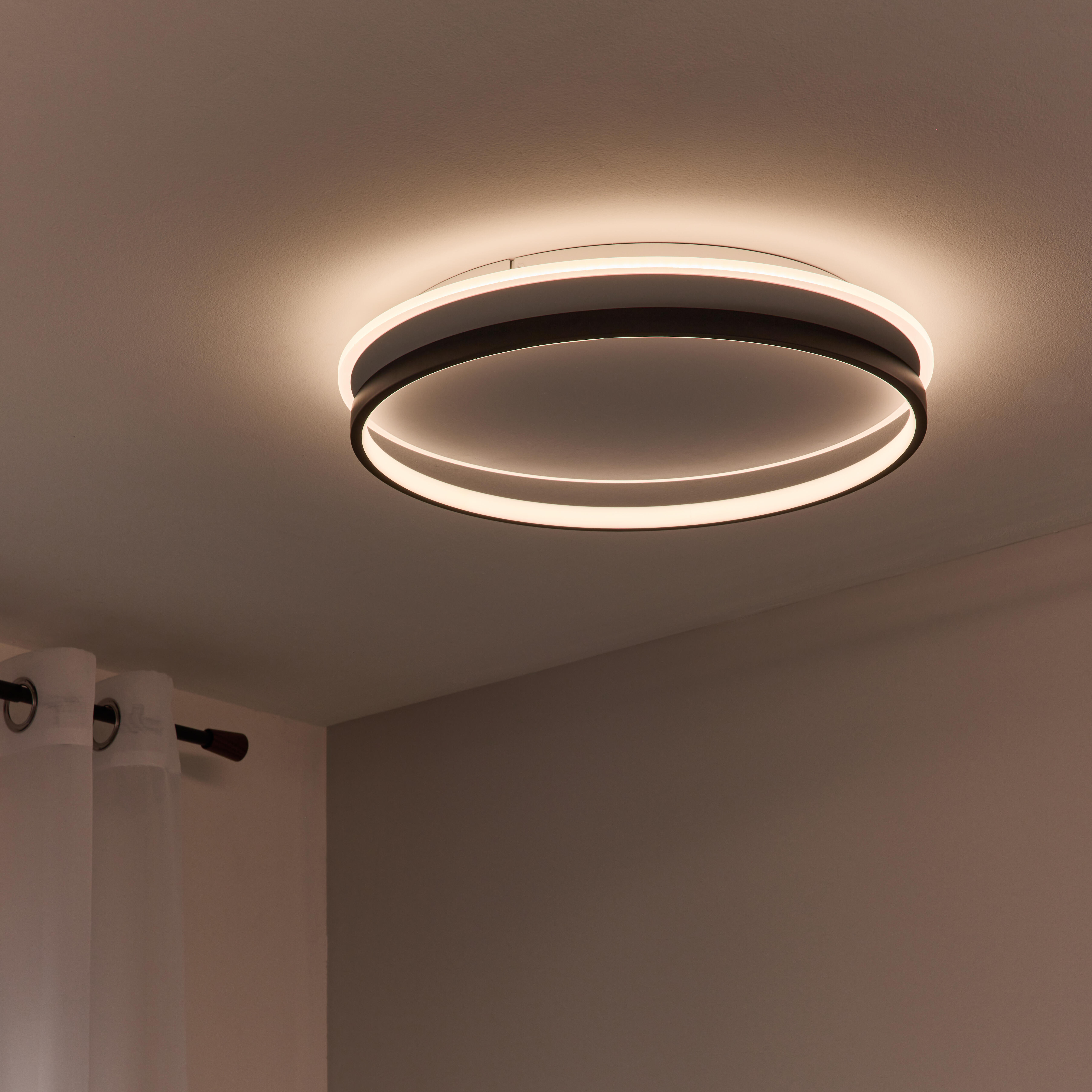 Plafon Tilia LED 5800 lm 32W barwa ciepła, neutralna, zimna 55 cm czarno-biały Inspire - 2