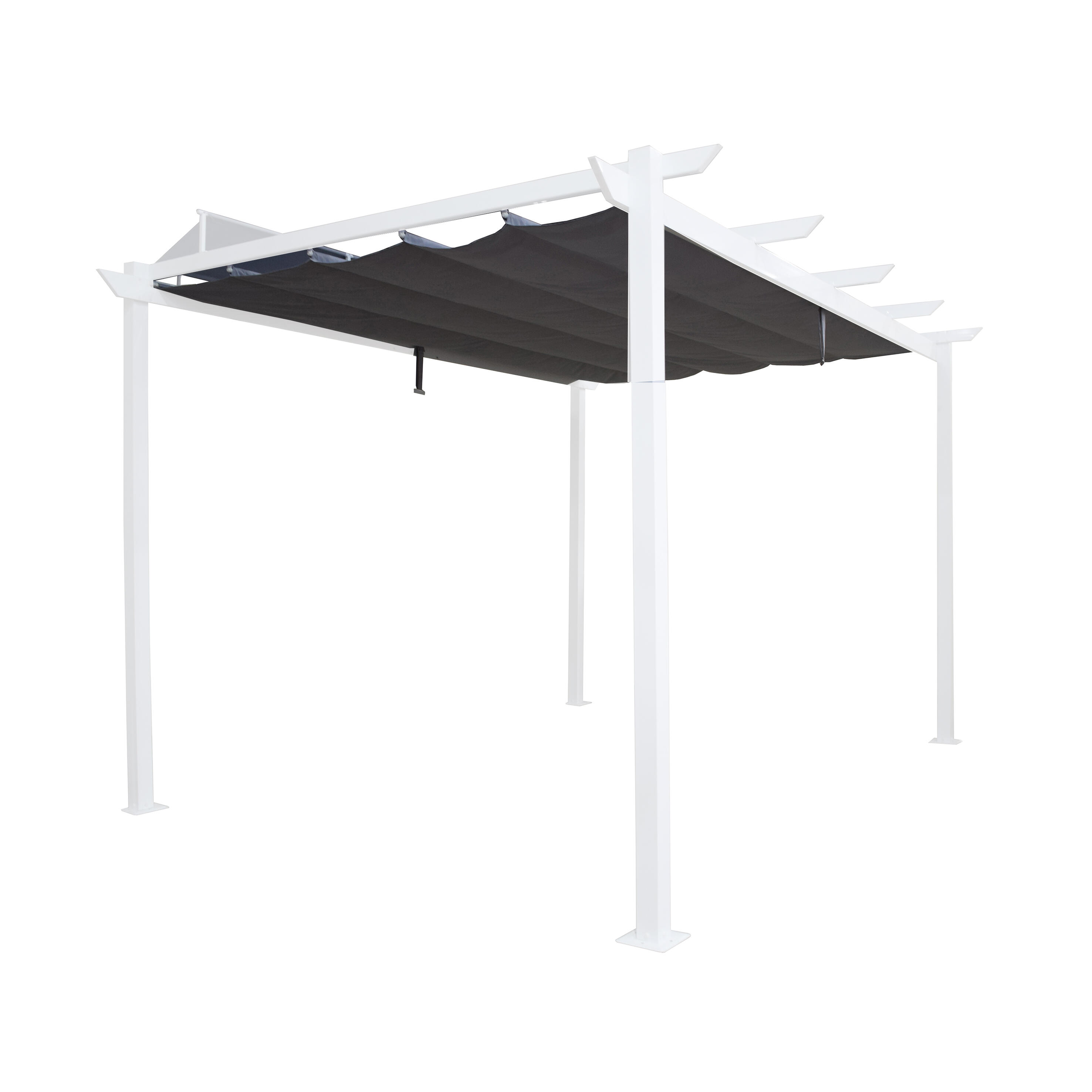 Pérgola de aluminio con toldo NATERIAL Omega de 285 x 400 cm blanco - 12