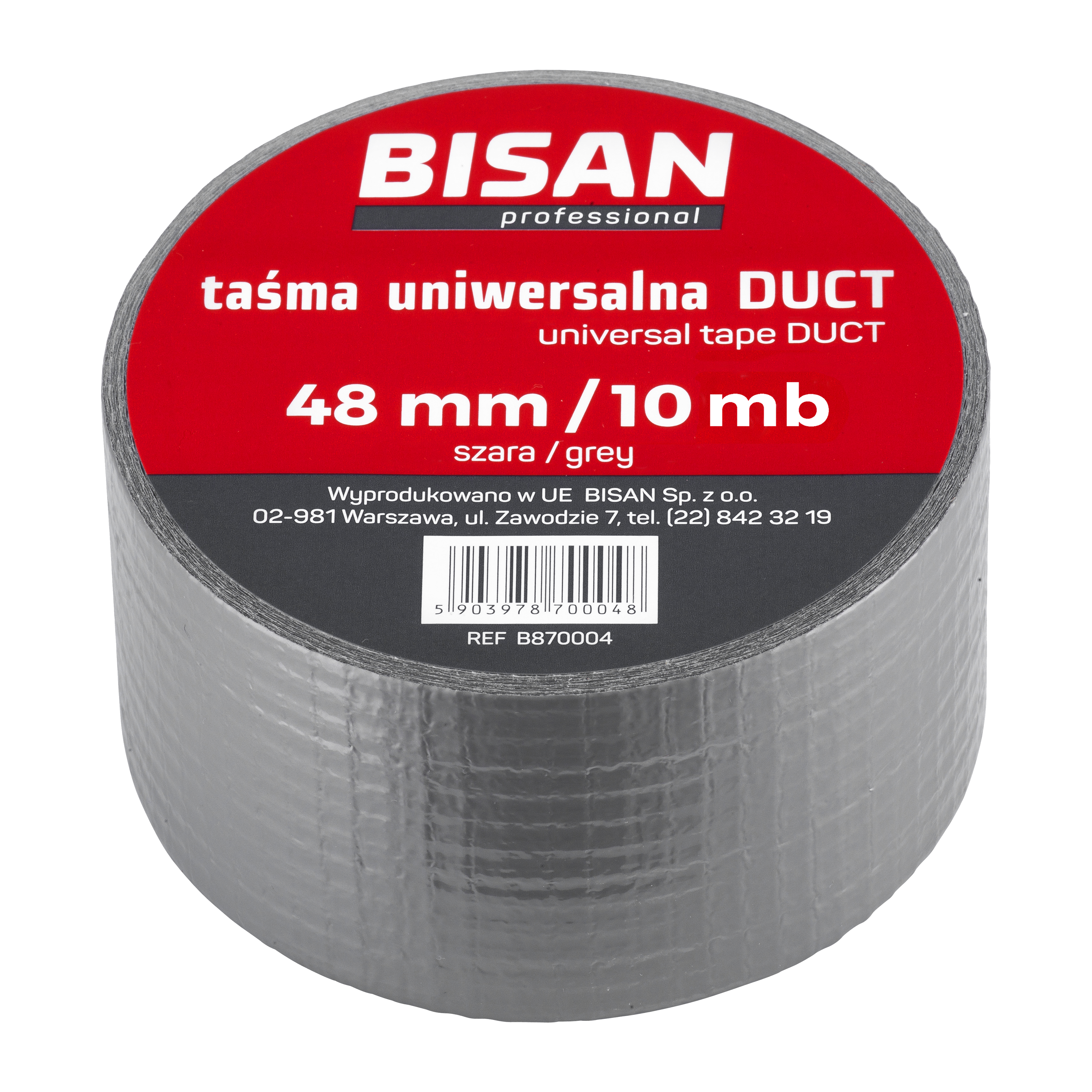 Taśma uniwersalna DUCT szara 48 mm/ 10 mb BISAN