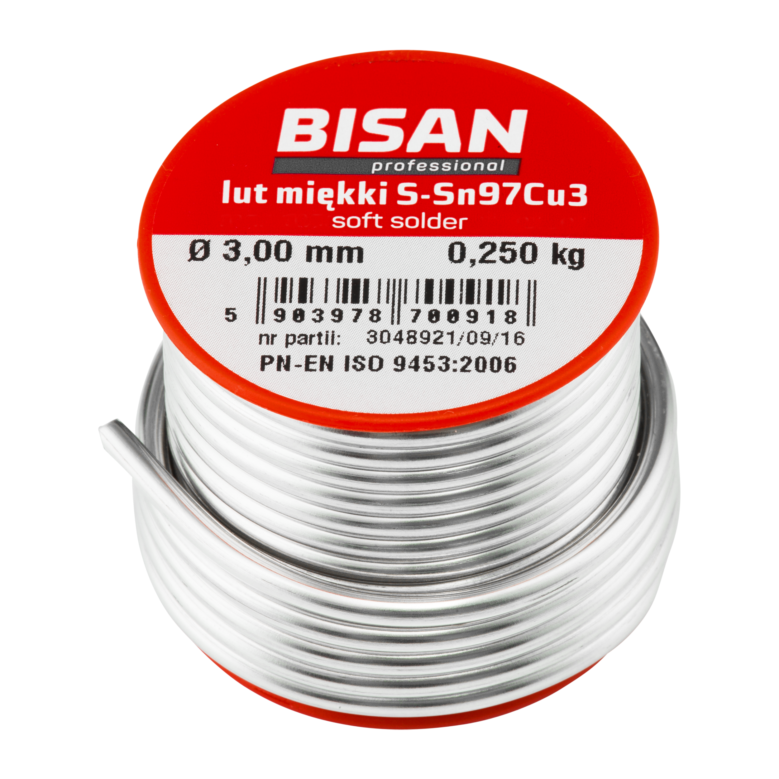 Rolka drutu lutowniczego 3.0 mm 250 g BISAN