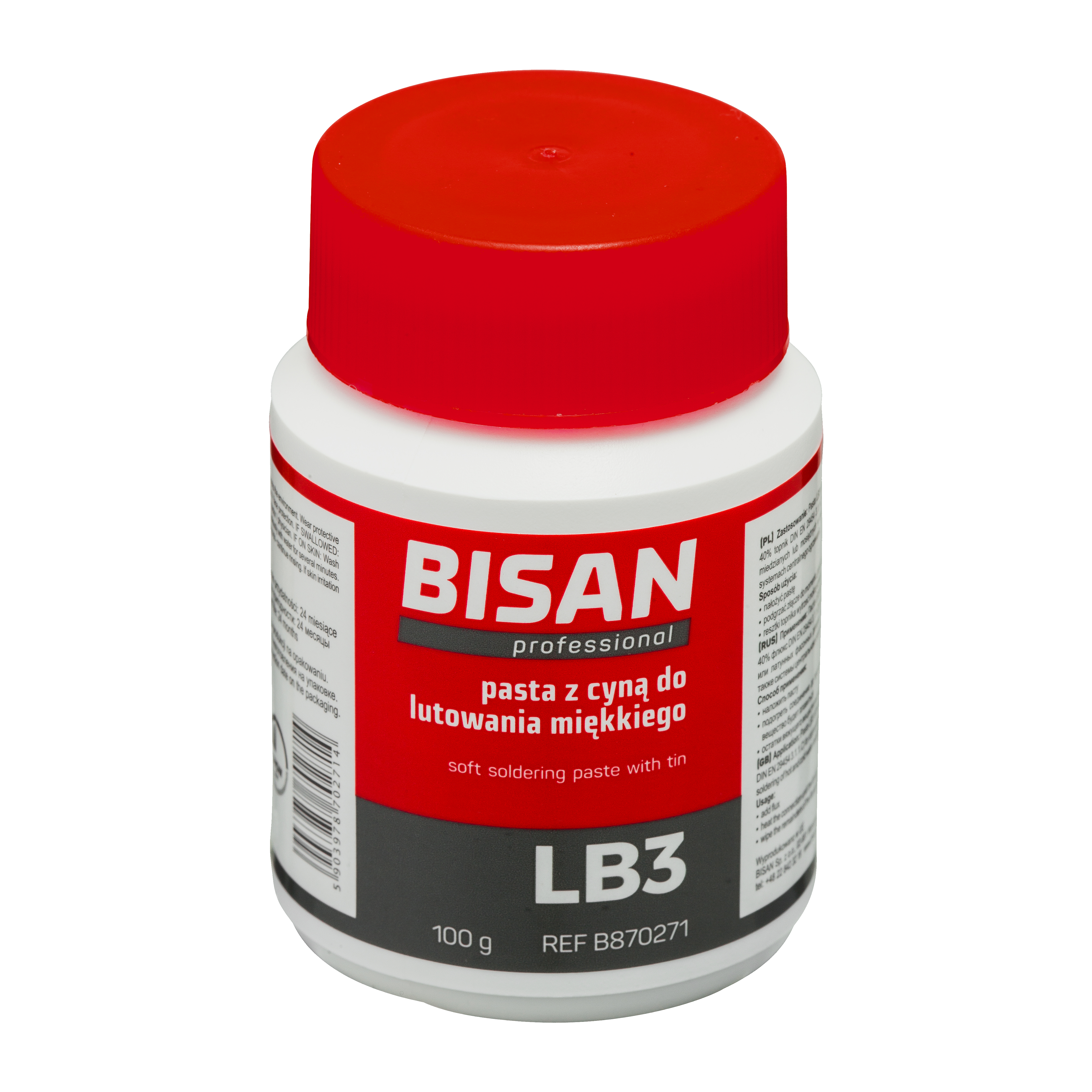 Pasta do lutowania miękkiego LB3 100 g (PUSZKA) BISAN