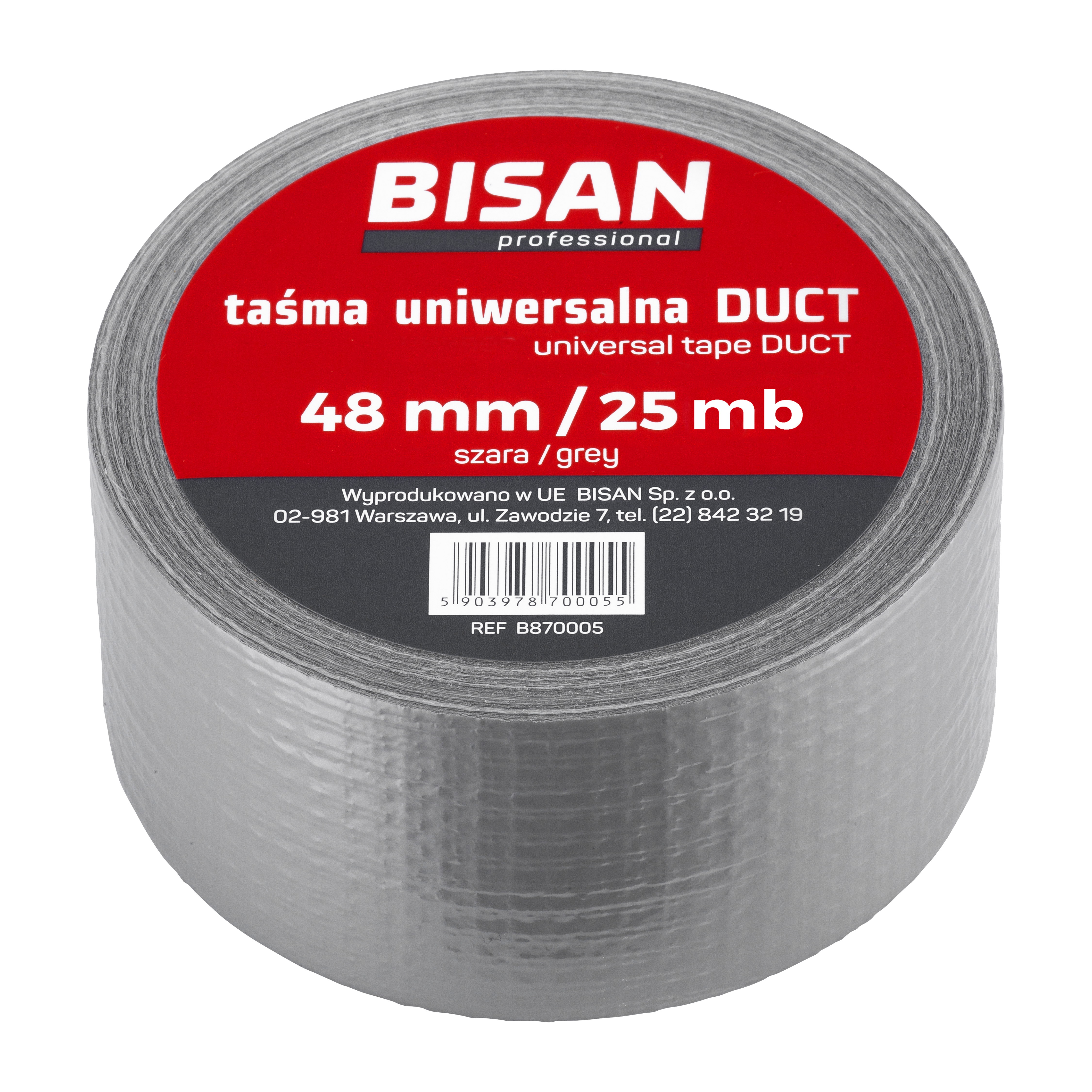 Taśma uniwersalna DUCT szara 48 mm/25 mb BISAN