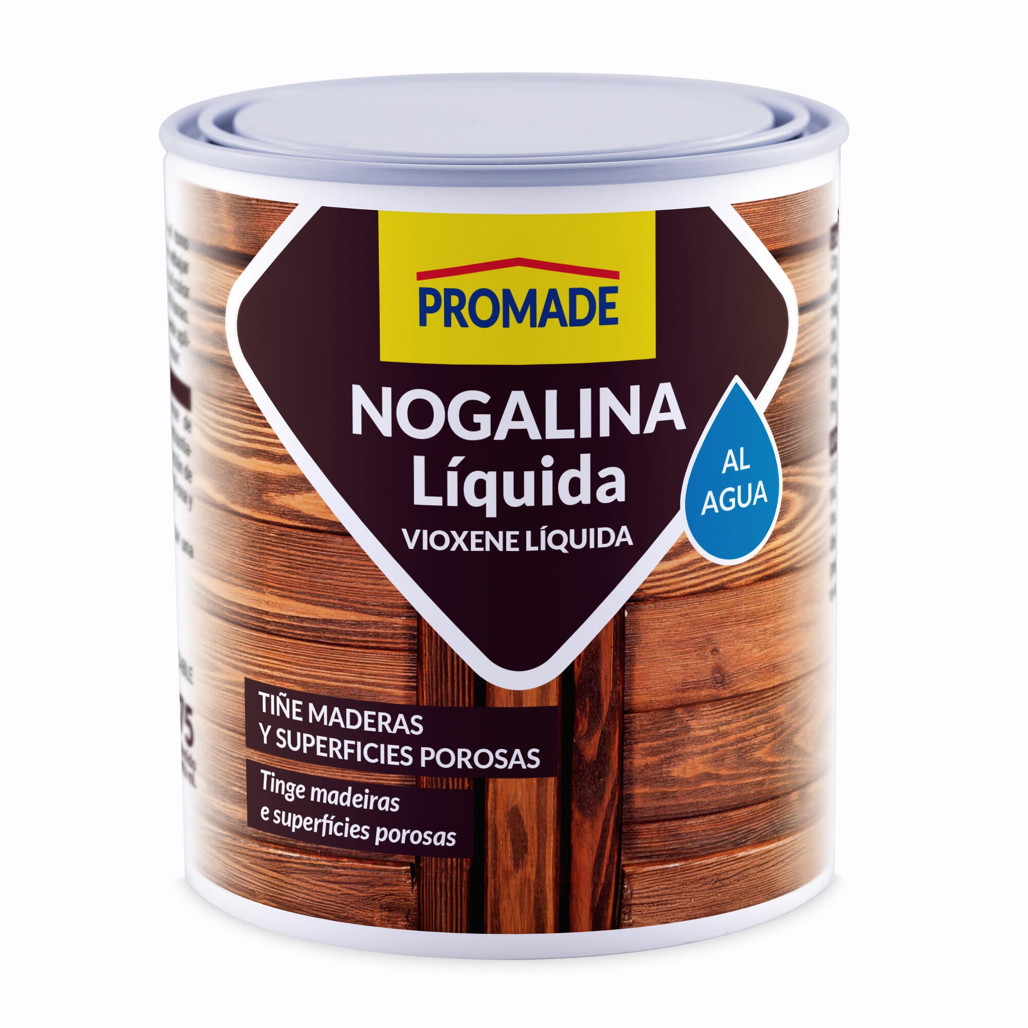 Colorante de madera interior PROMADE Nogalina en color nogal, acabado mate para mobiliario líquido de 375 ml. Base agua. - 2