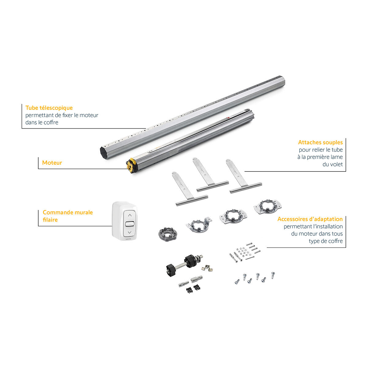 Kit motorisation filaire pour volet roulant MS 1700 Diam.60 mm, Somfy - 4