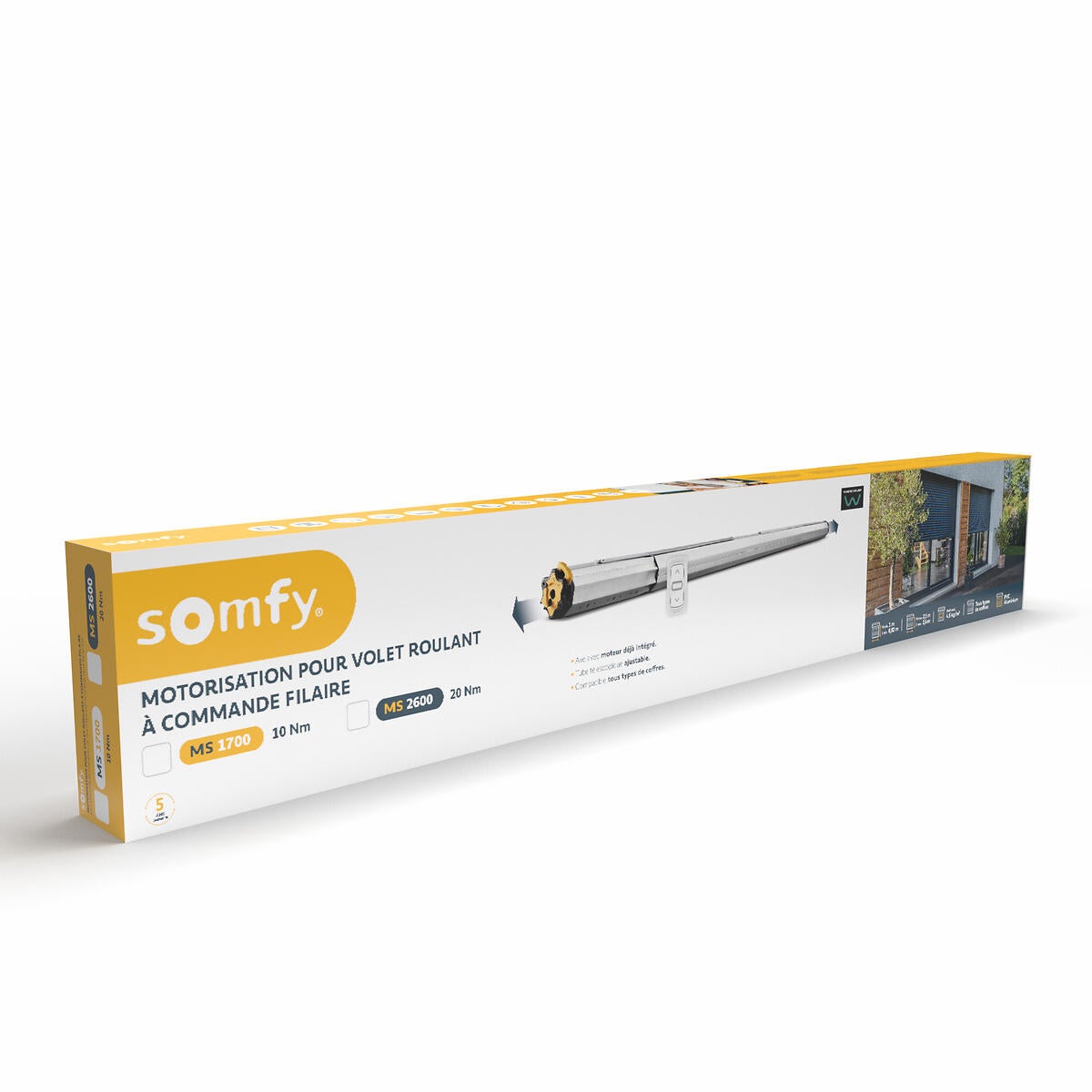 Kit motorisation filaire pour volet roulant MS 1700 Diam.60 mm, Somfy - 5