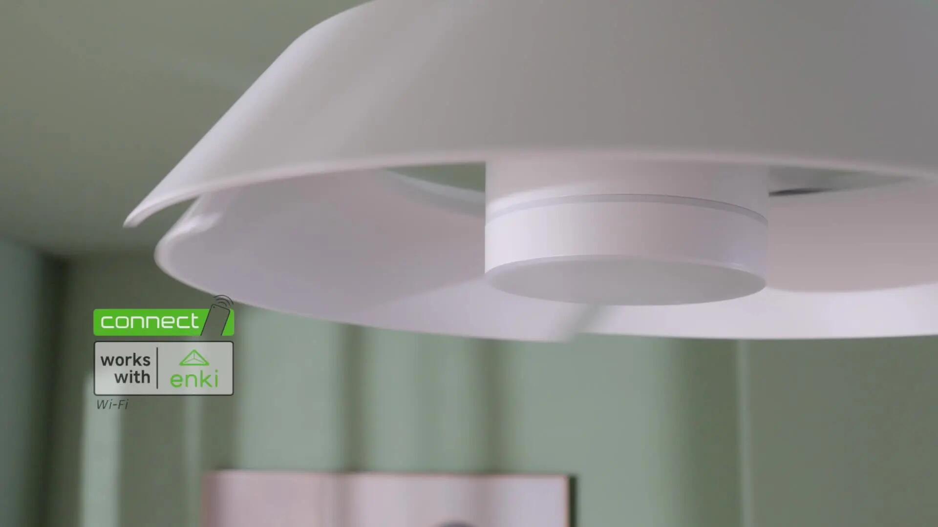Ventoinha de teto com lâmpada retrátil silenciosa motor DC 3000 Lm CCT D91 cm branco Cadix Inspire
 - 5