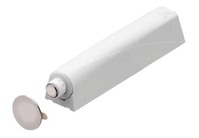 Lot de 2 mécanismes push to open pvc brut HETTICH à visser, L.76 mm