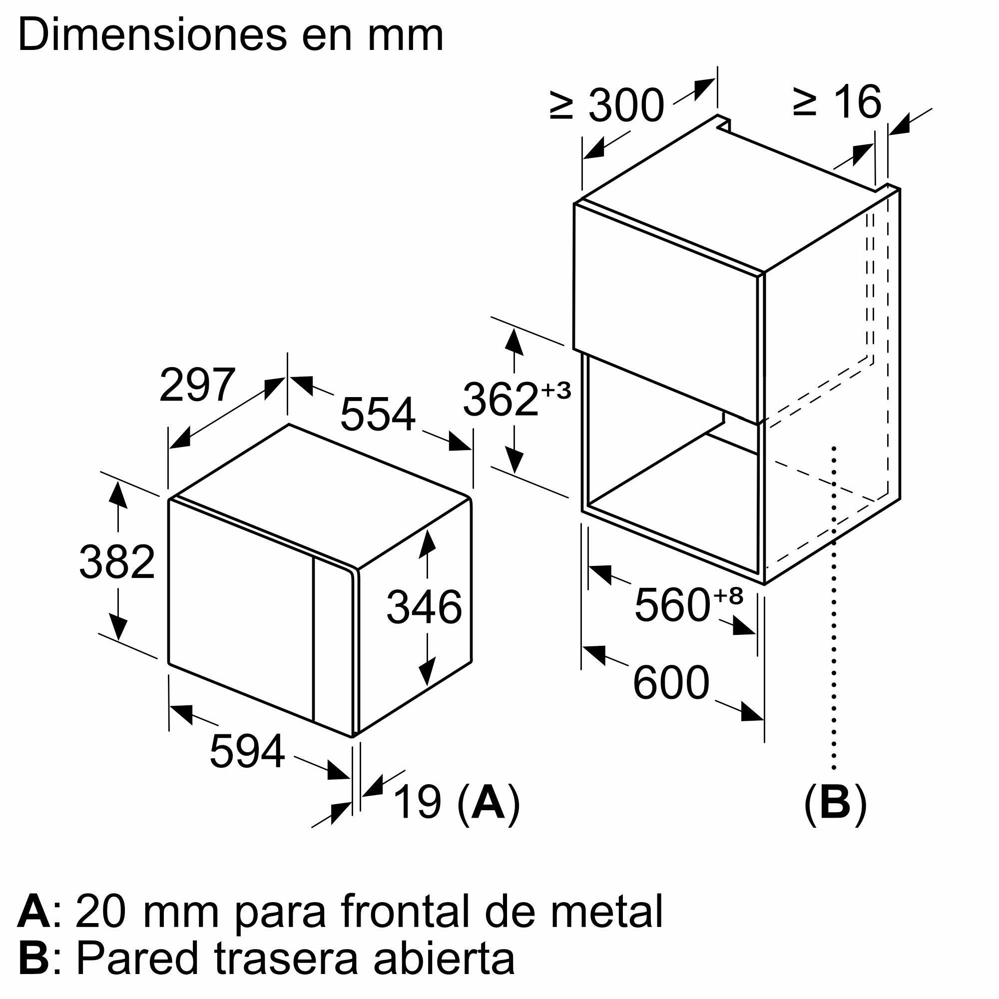 Microondas con grill integrable BALAY 3CG5172N2 20L 800W negro - 2