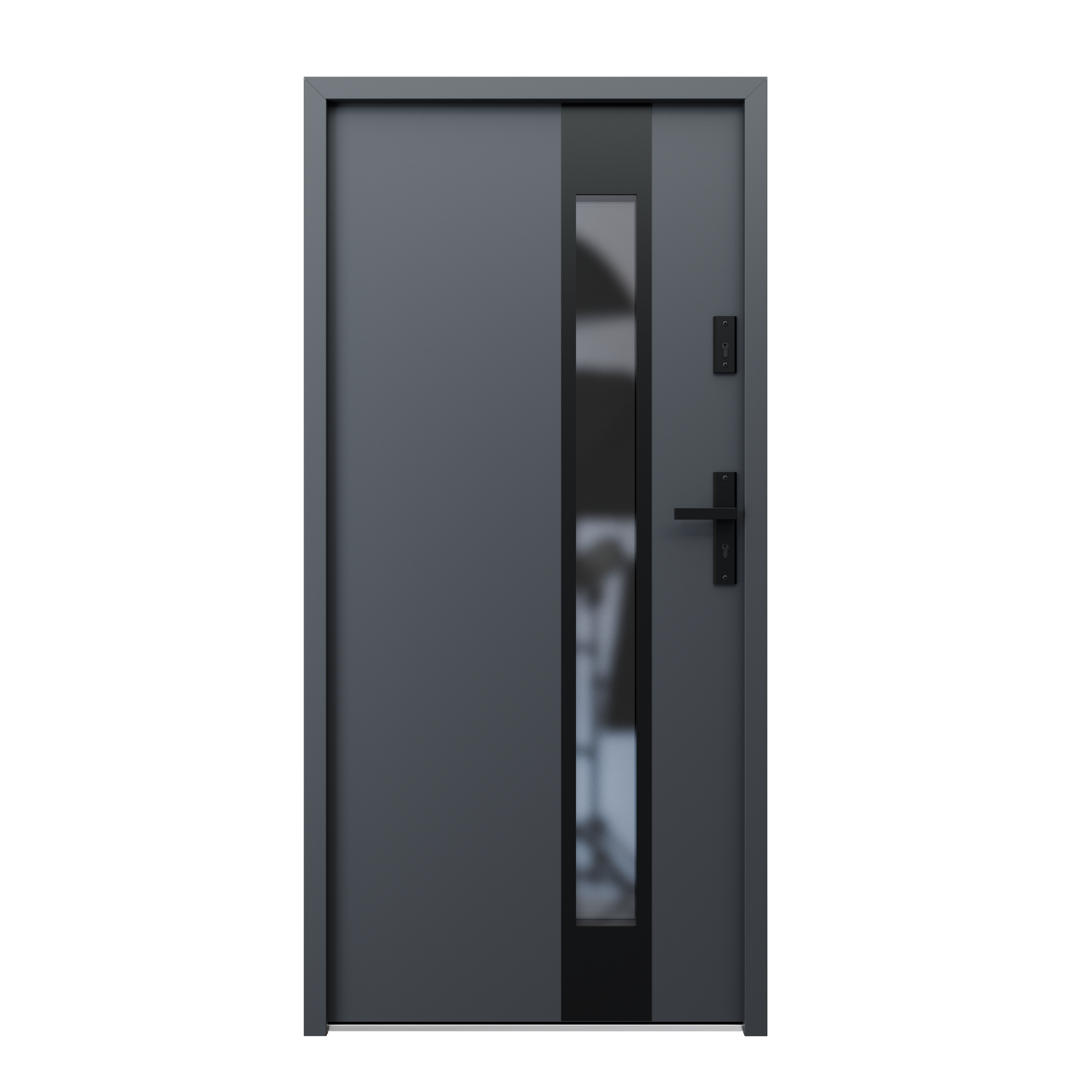 Drzwi zewnętrzne stalowe wejściowe 90 prawe antracytowe Didors Axis Black - 2