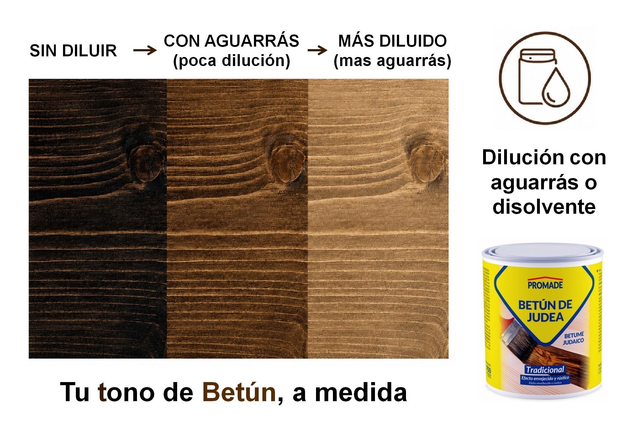 Colorante de madera interior PROMADE Betún de Judea en color nogal, acabado mate para mobiliario líquido de 375 ml. Base disolvente. - 5