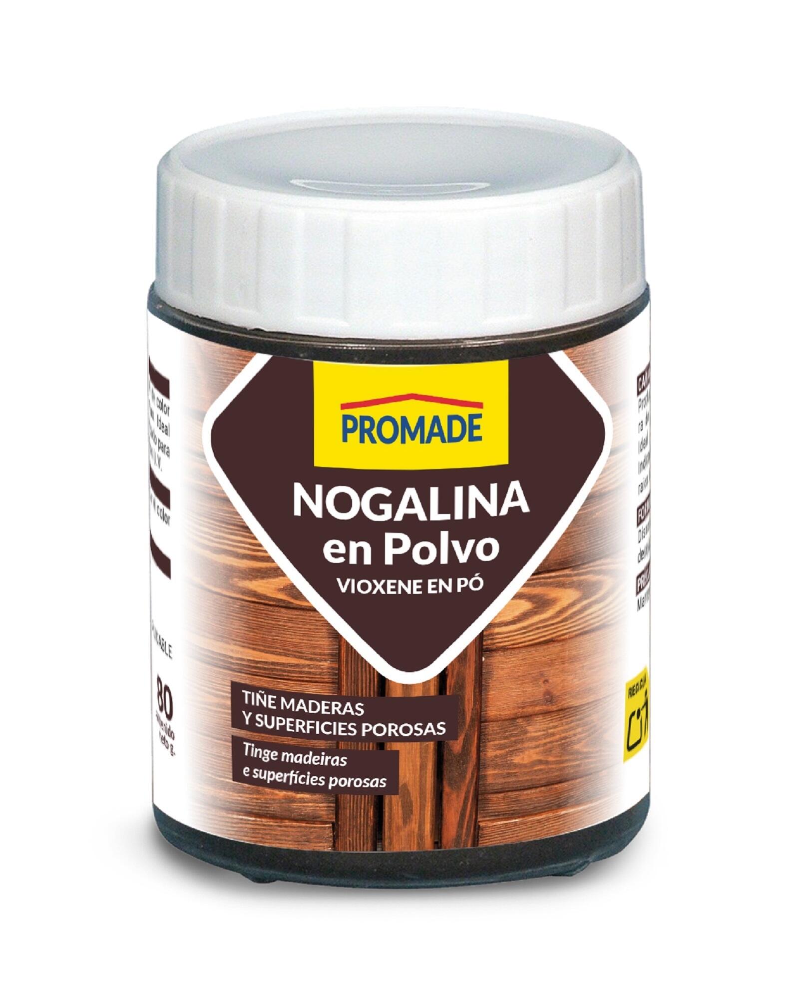 Colorante de madera interior PROMADE Nogalina en polvo en color nogal, acabado mate para mobiliario líquido de 80 gr. Base agua. - 2