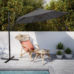 Ombrellone Doppio | Ombrellone Da Giardino Con Palo In Acciaio 250x250 Cm Rosso Bordo Cfw52168 90685138