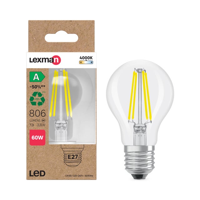 Żarówka LED E27 3.8 W 806 lm Neutralna biel Lexman