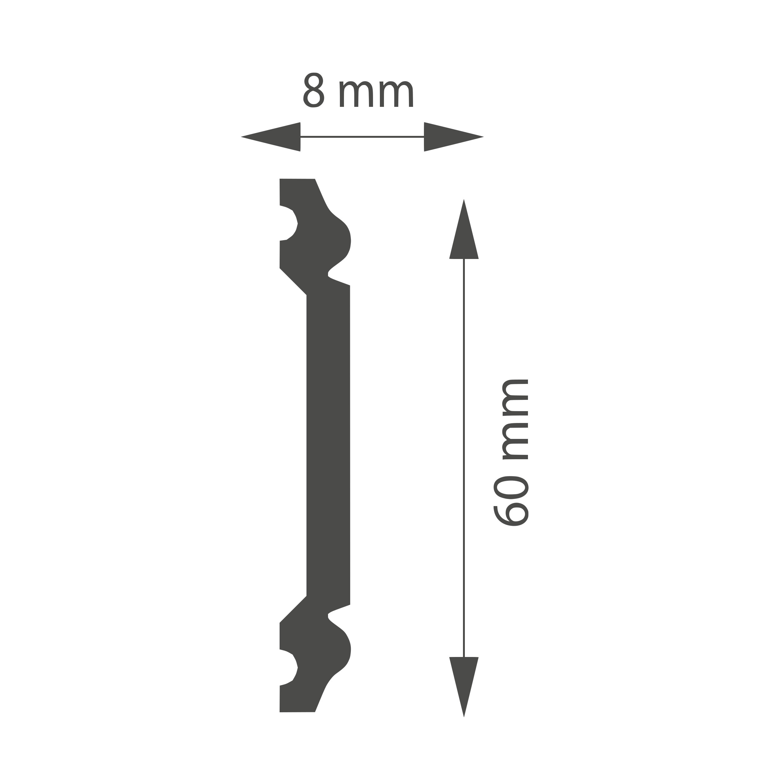 Listwa ścienna DW06C z polistyrenu 6 x 200 cm DMS - 6