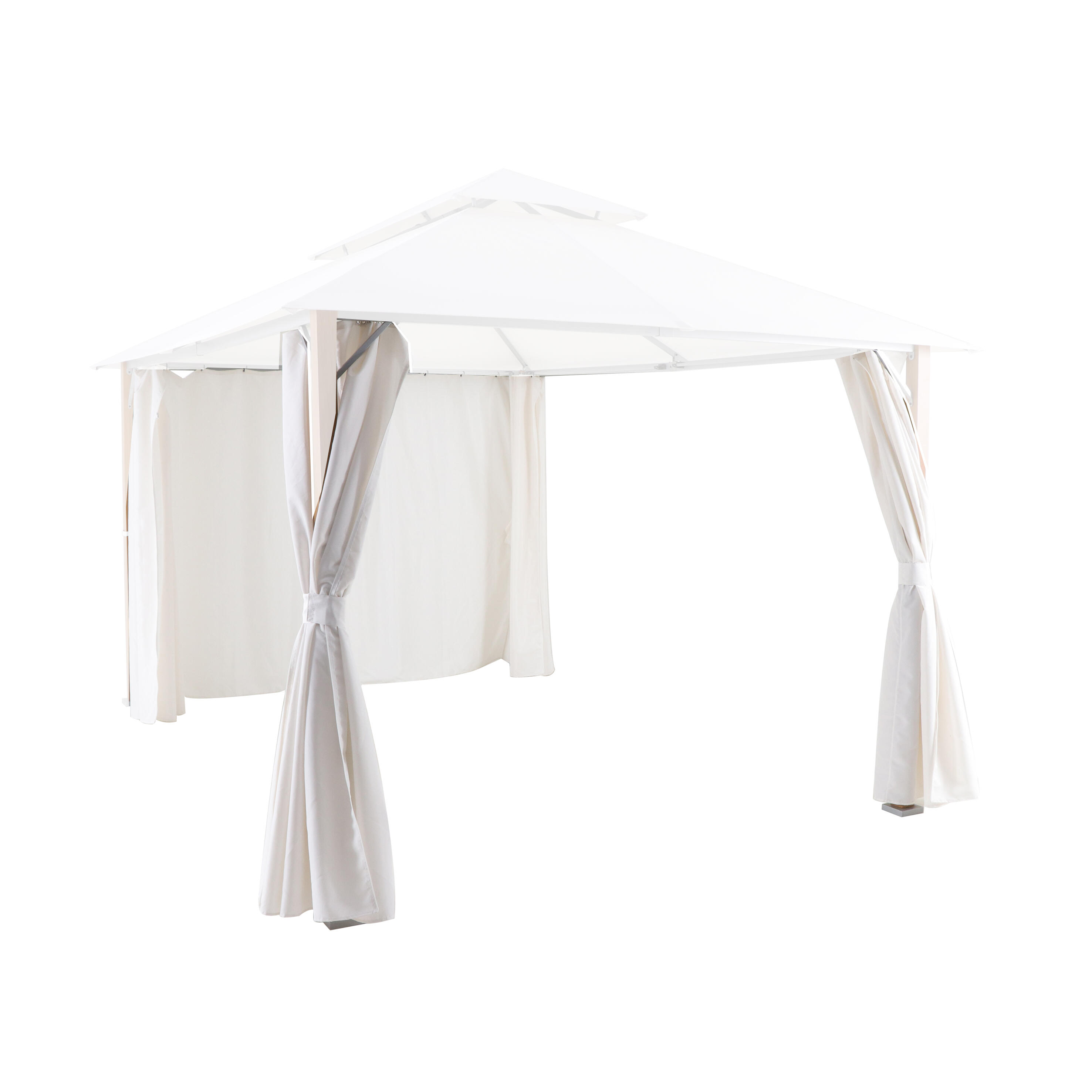 Pack 4 cortinas para pérgola ágora 270x370 cm blanco